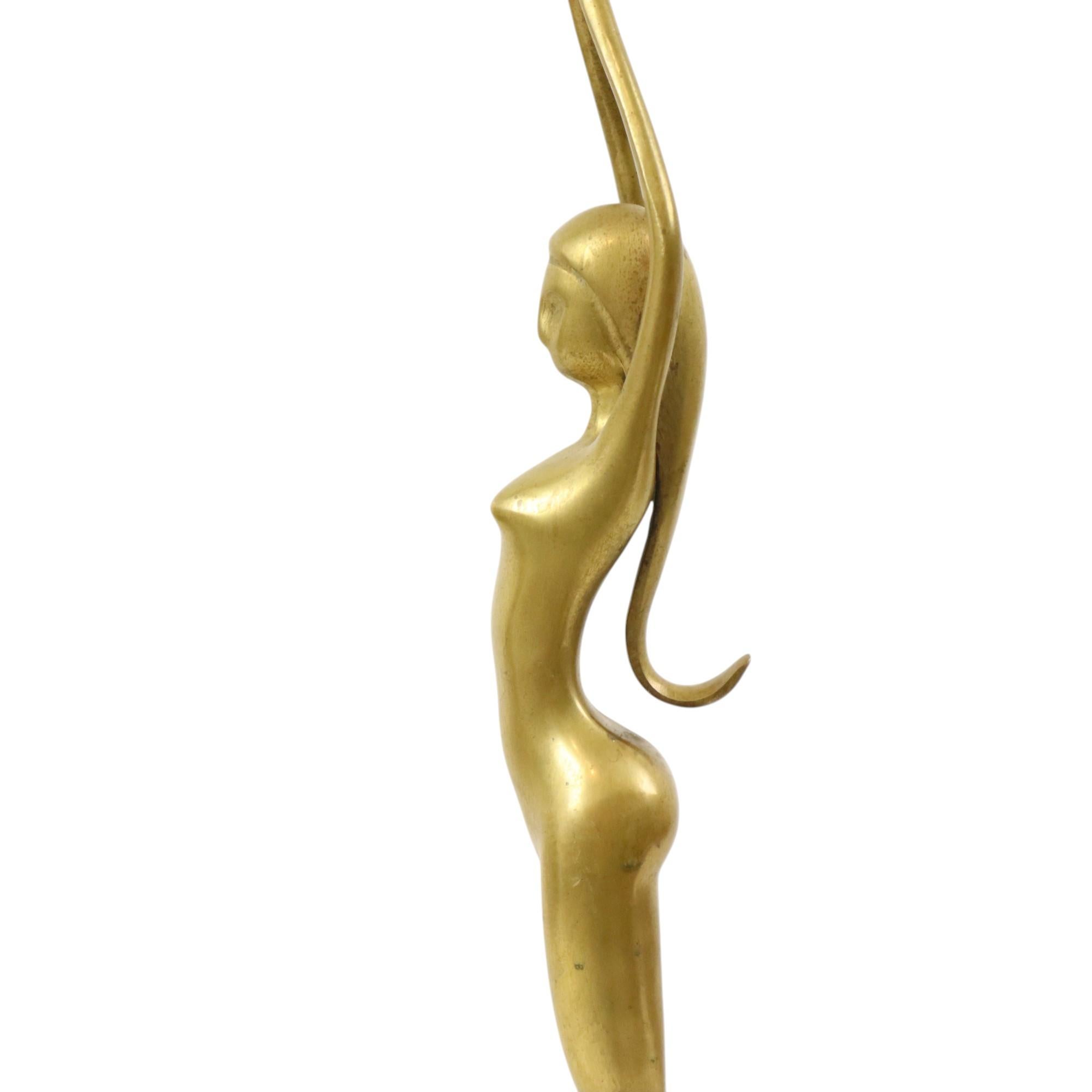 Imagen Abstracta Mujer Desnuda Bailarina Estilo Art Decó Latón 51cm en venta 9
