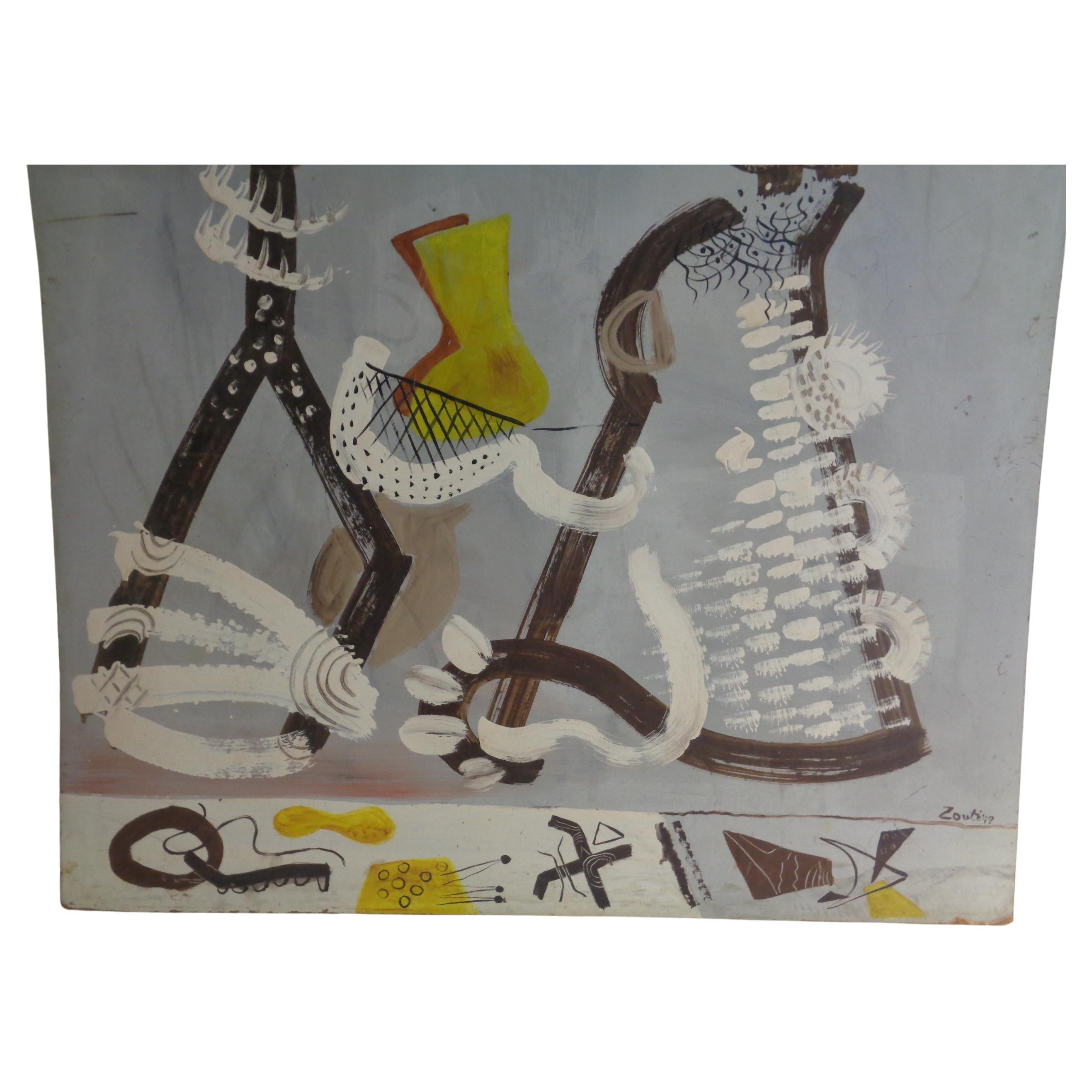 American Abstract Impressionist Figural Painting, Zoute 1949 For Sale