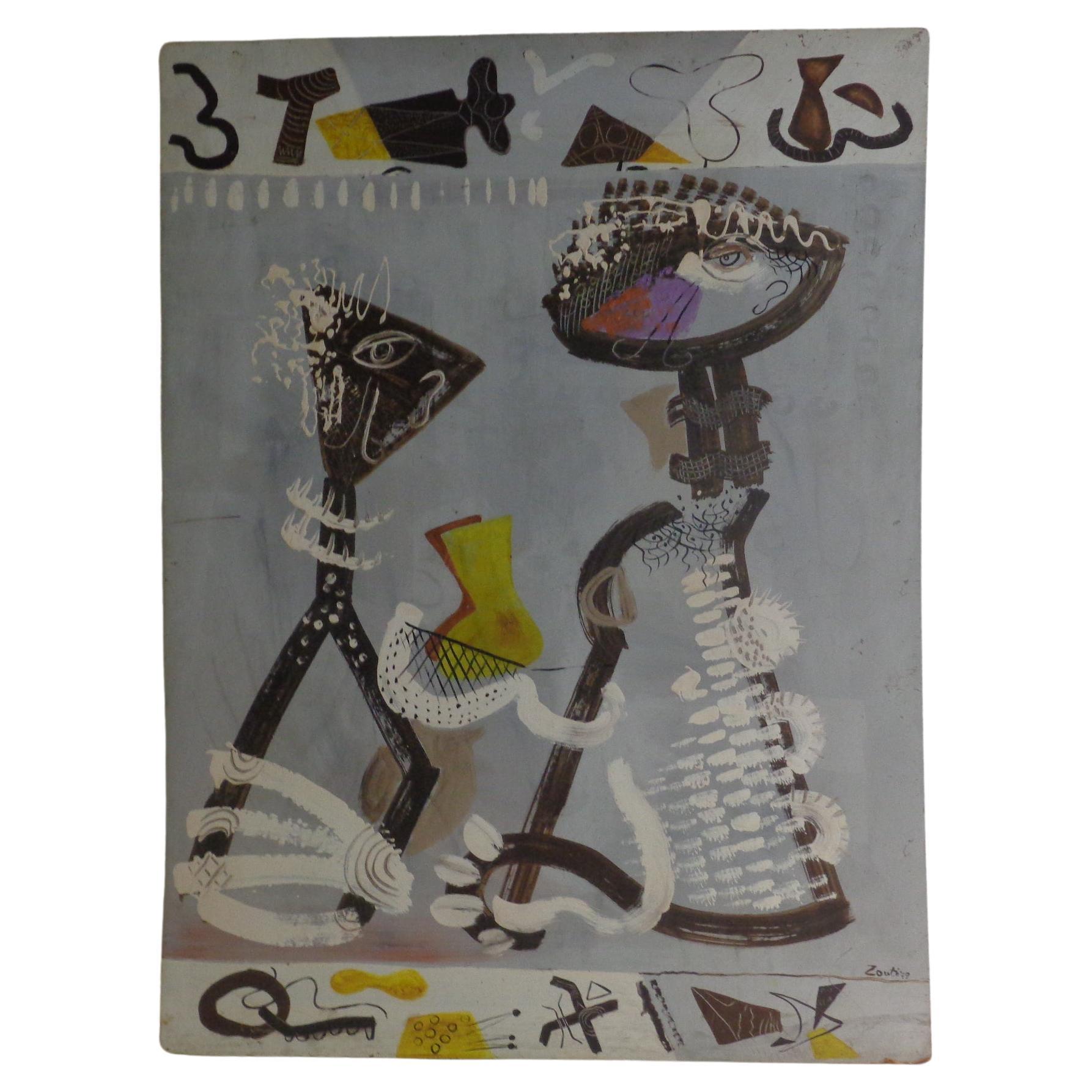 Peinture figurative impressionniste abstraite, Zoute 1949 en vente