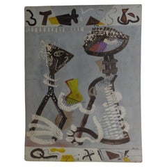Abstrakt-impressionistisches figurales Gemälde, Zoute 1949