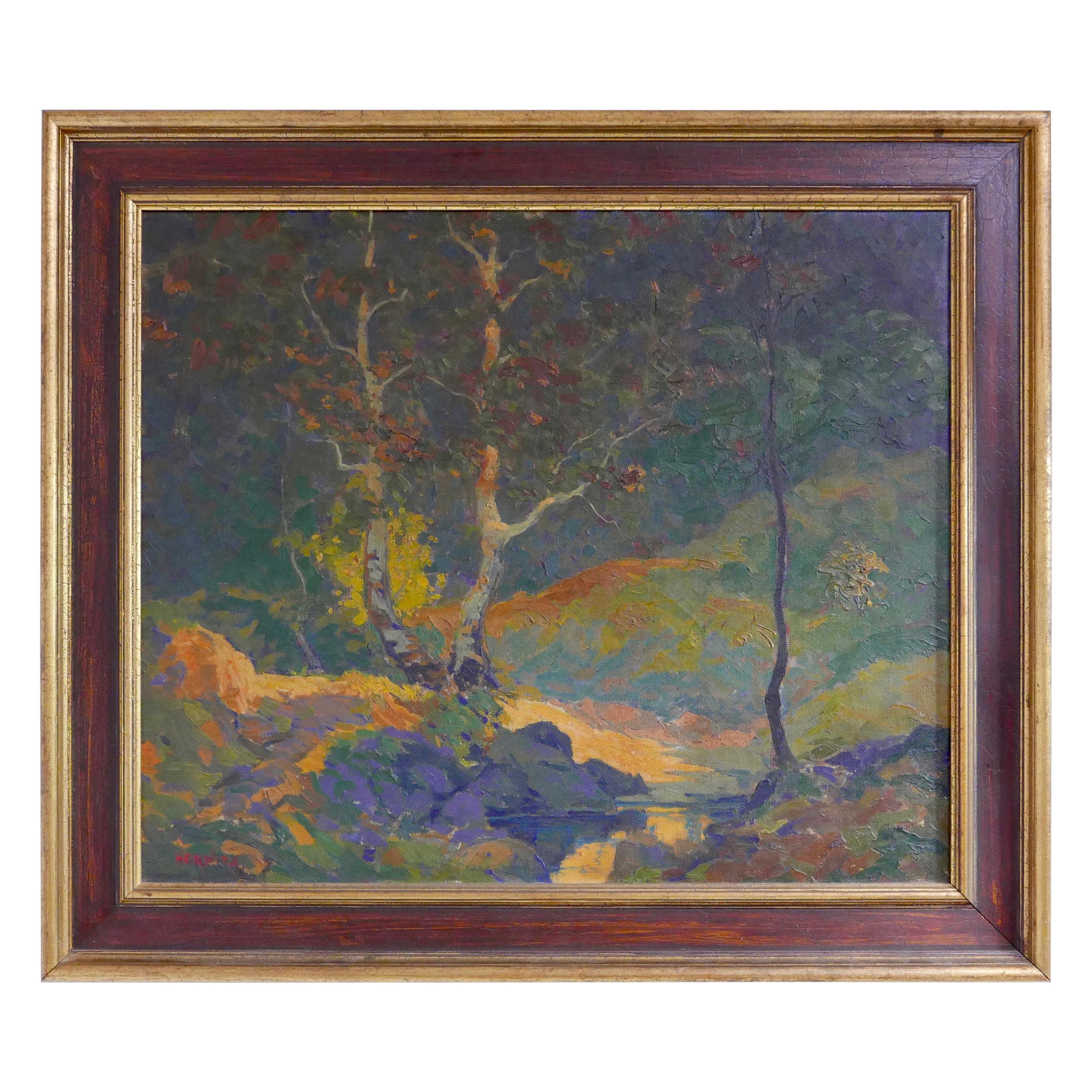 Abstract/ Impressionist Landscape by Russian/American William N. Horwitz, c 1924