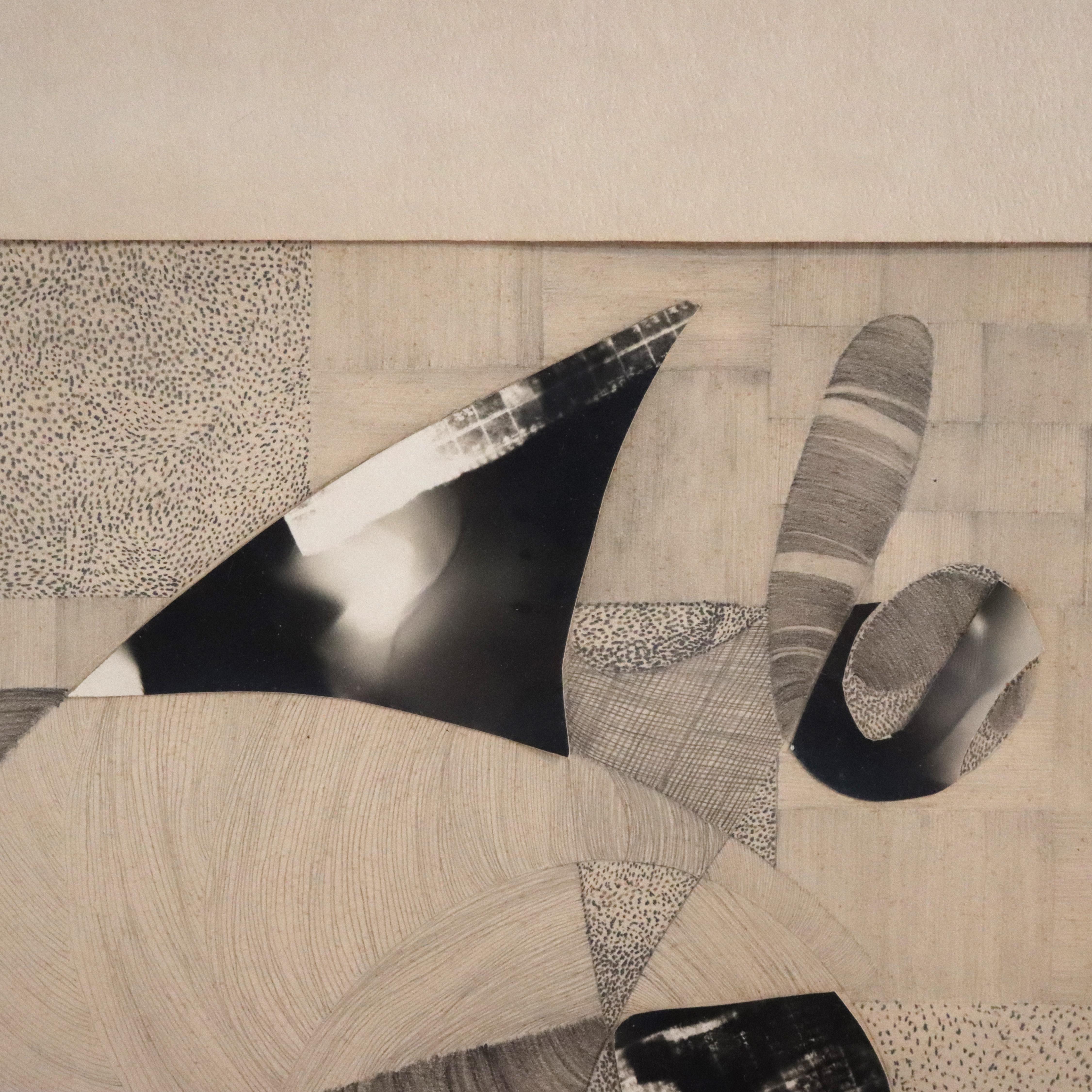 Abstrakt-impressionistische Mixed-Media-Zeichnung von Lynough, gerahmt, um 1975 im Angebot 1