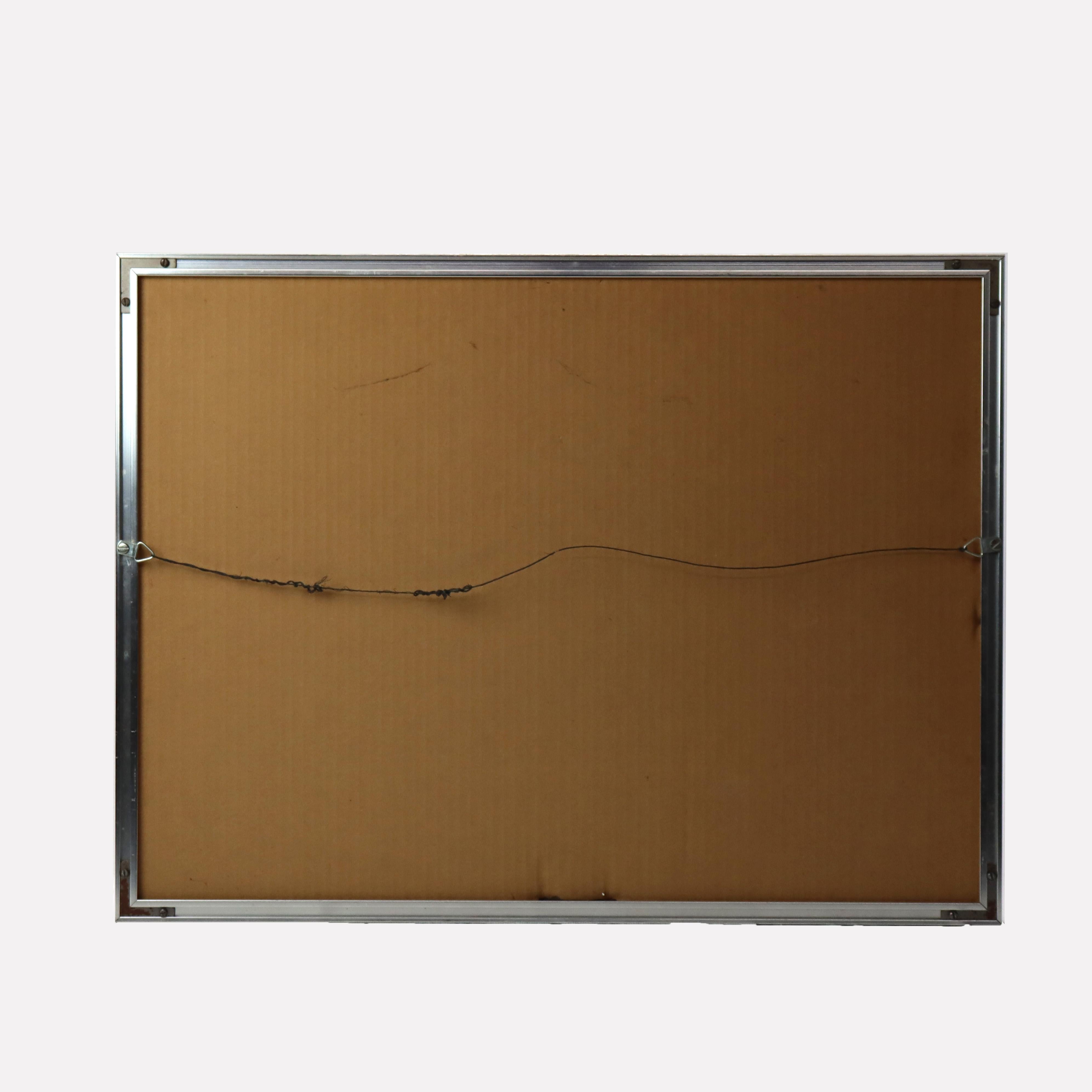 Abstrakt-impressionistische Mixed-Media-Zeichnung von Lynough, gerahmt, um 1975 im Angebot 3