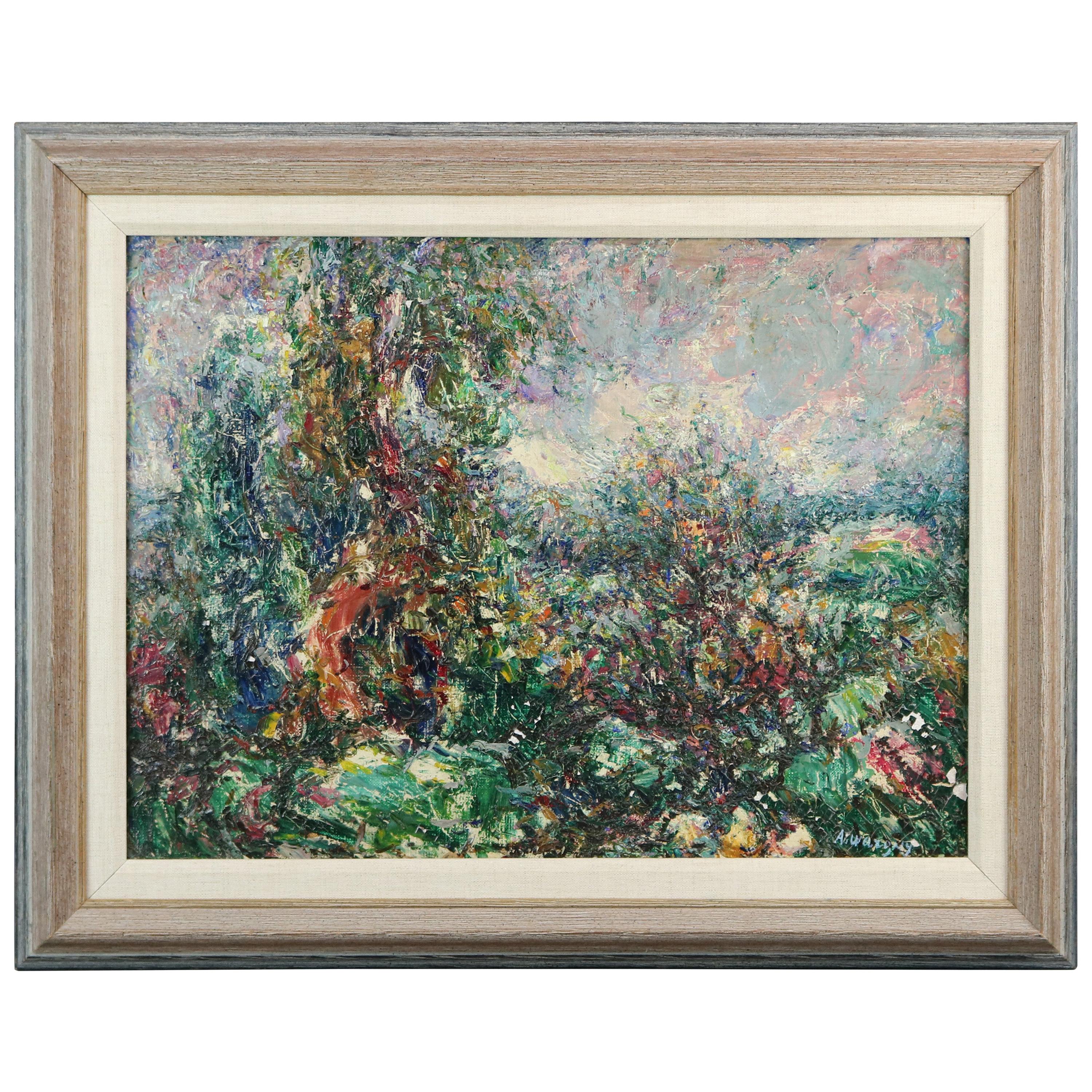 Abstract Impressionistic Painting, Thanksgiving Time by Armand Wargny circa 1940