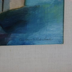 Abstract Impressionistic Watercolor Painting of Sailboats, Constance B. Marshall