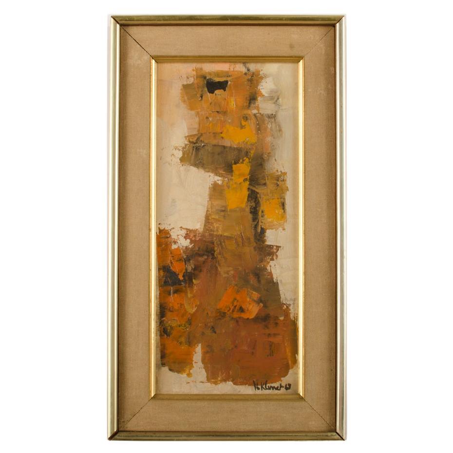 Abstracto en tonos tierra de Hans Kline (canadiense, 1924-1994). en venta
