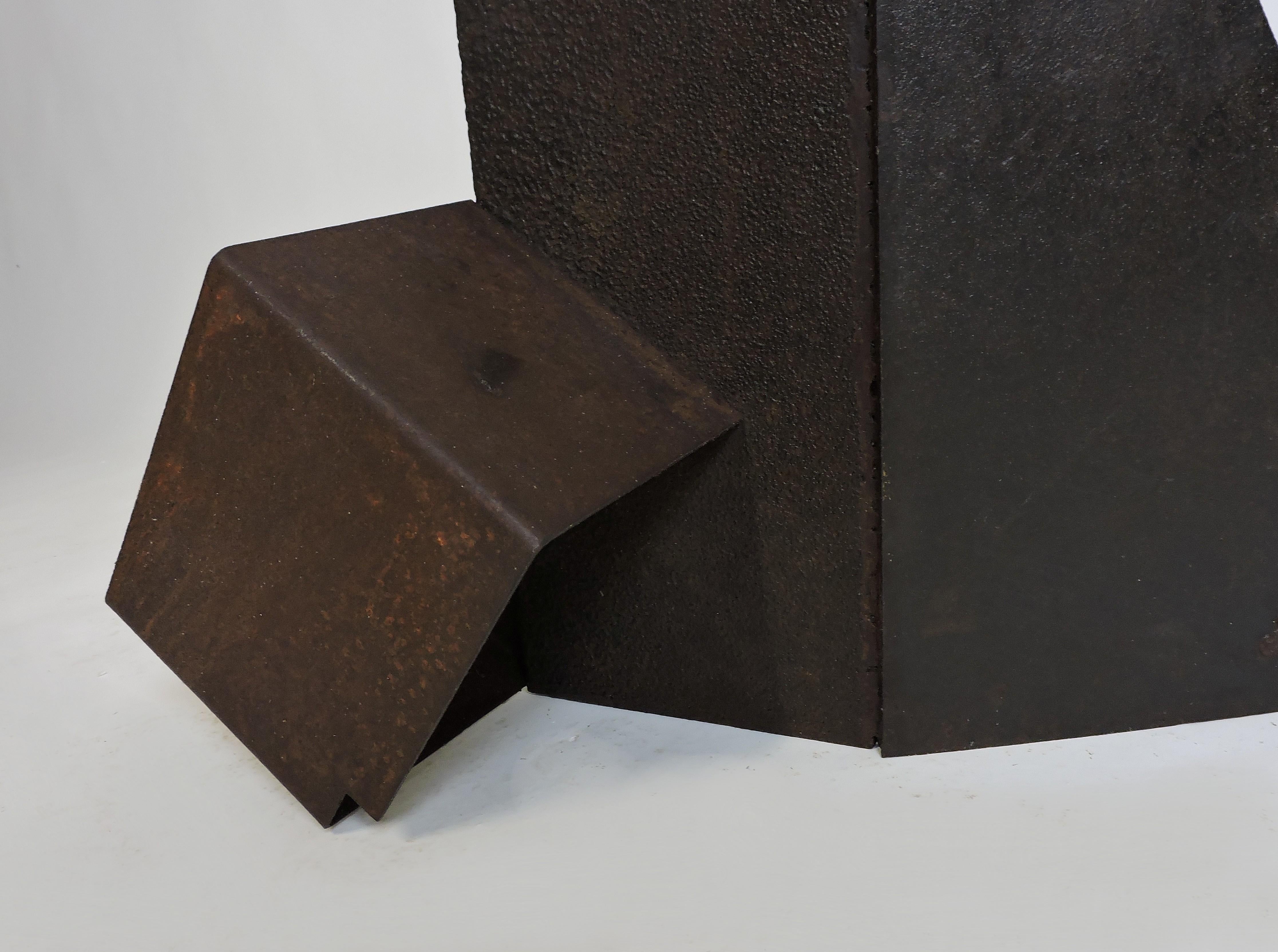 Fine XX secolo Scultura industriale astratta in acciaio saldato 