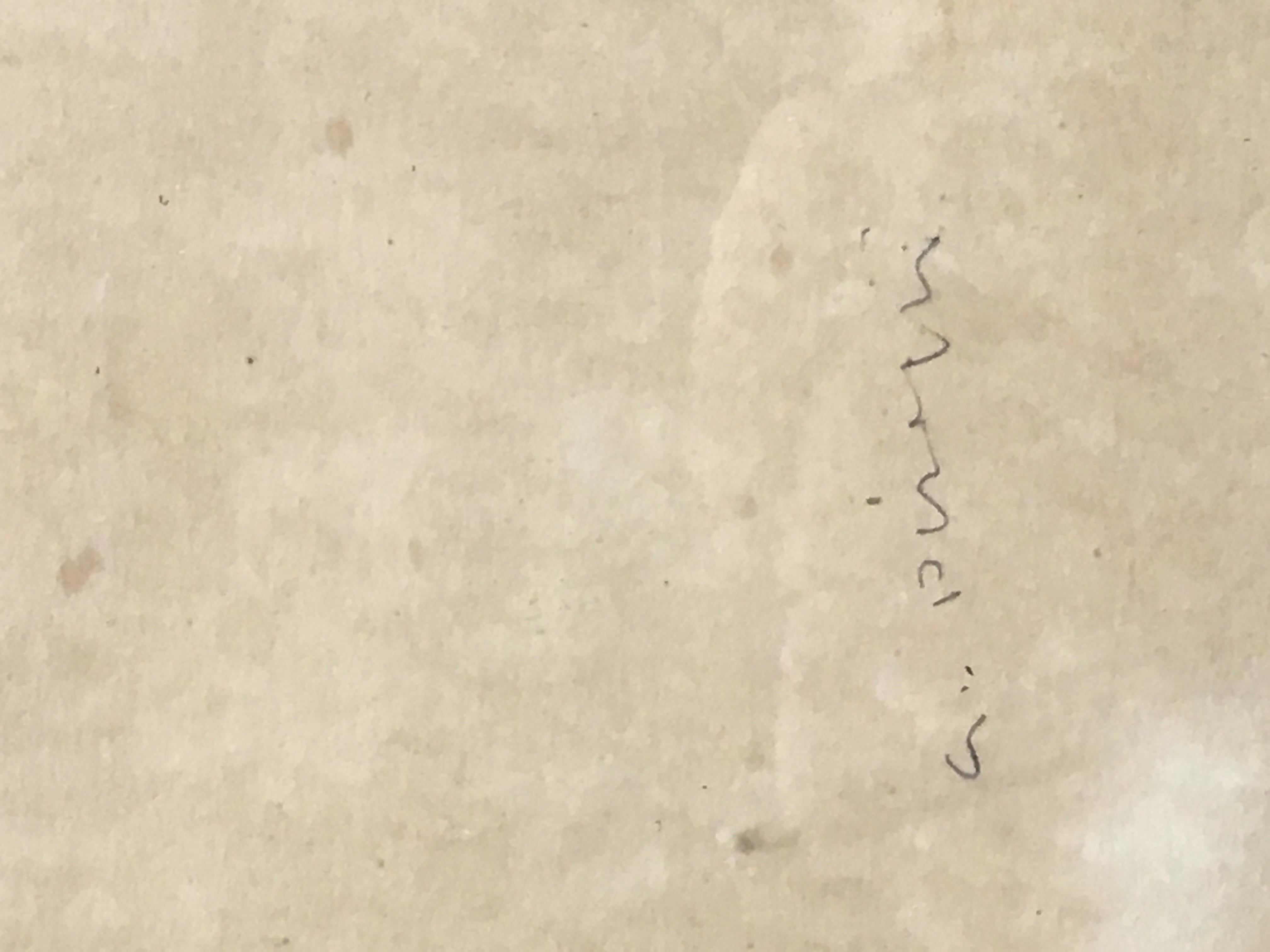 Fin du 20e siècle Dessin abstrait à l'encre sur papier, signé au dos en vente