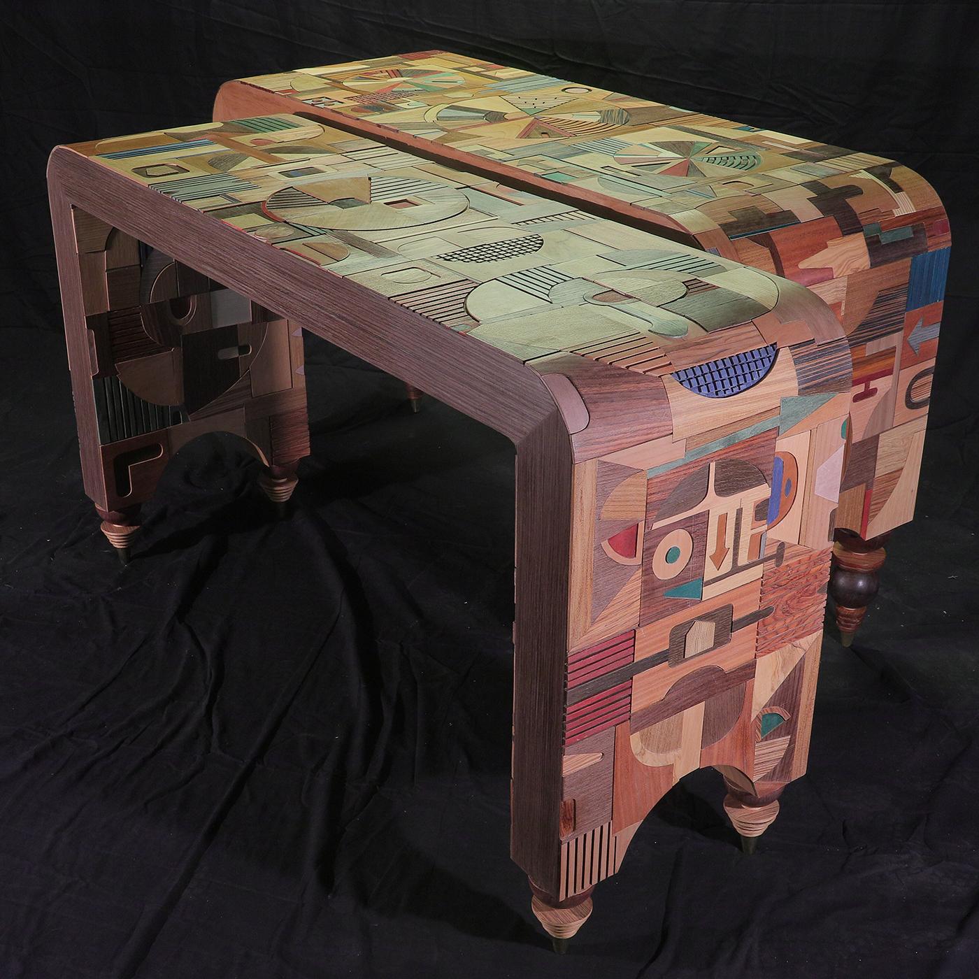 Abstract Inlays Console by Mauro Varotti In New Condition In Milan, IT