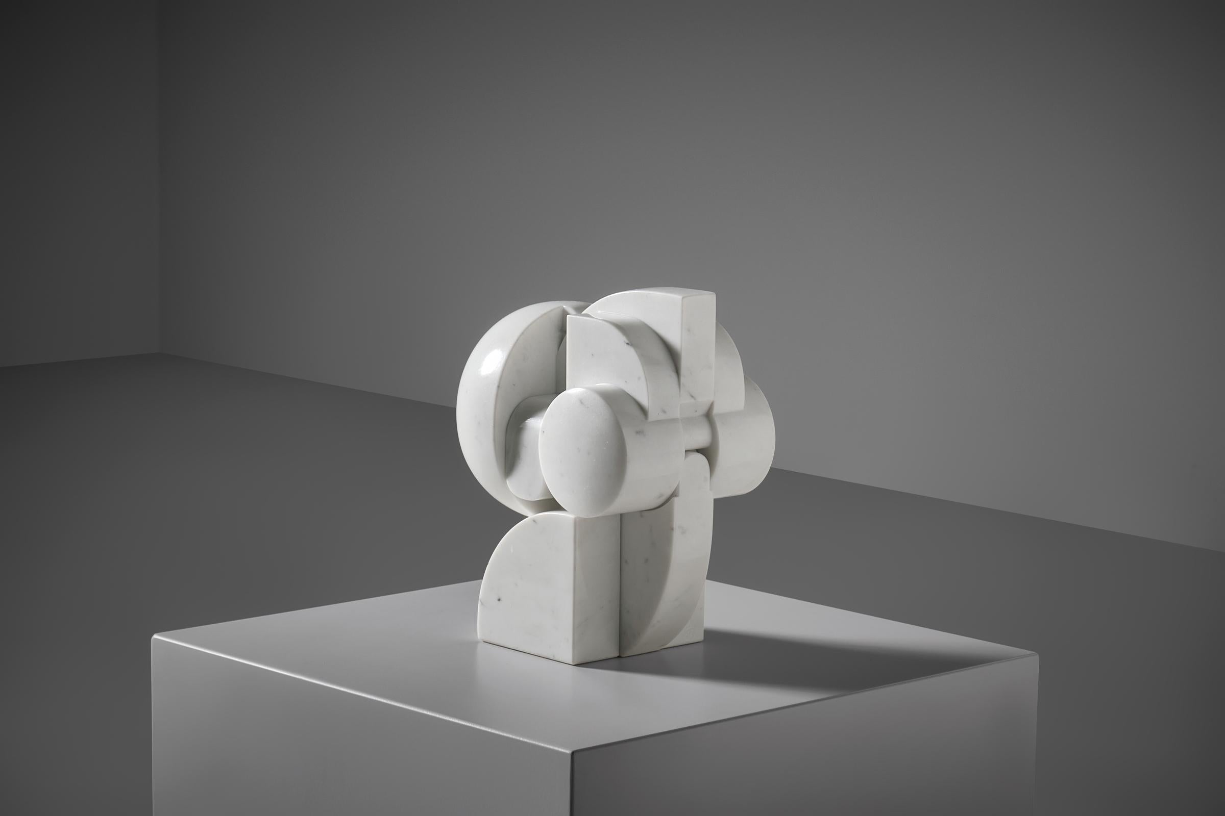 Scultura astratta ad incastro in marmo di Carrara di Andrea Cascella, Italia 1987 in vendita 3
