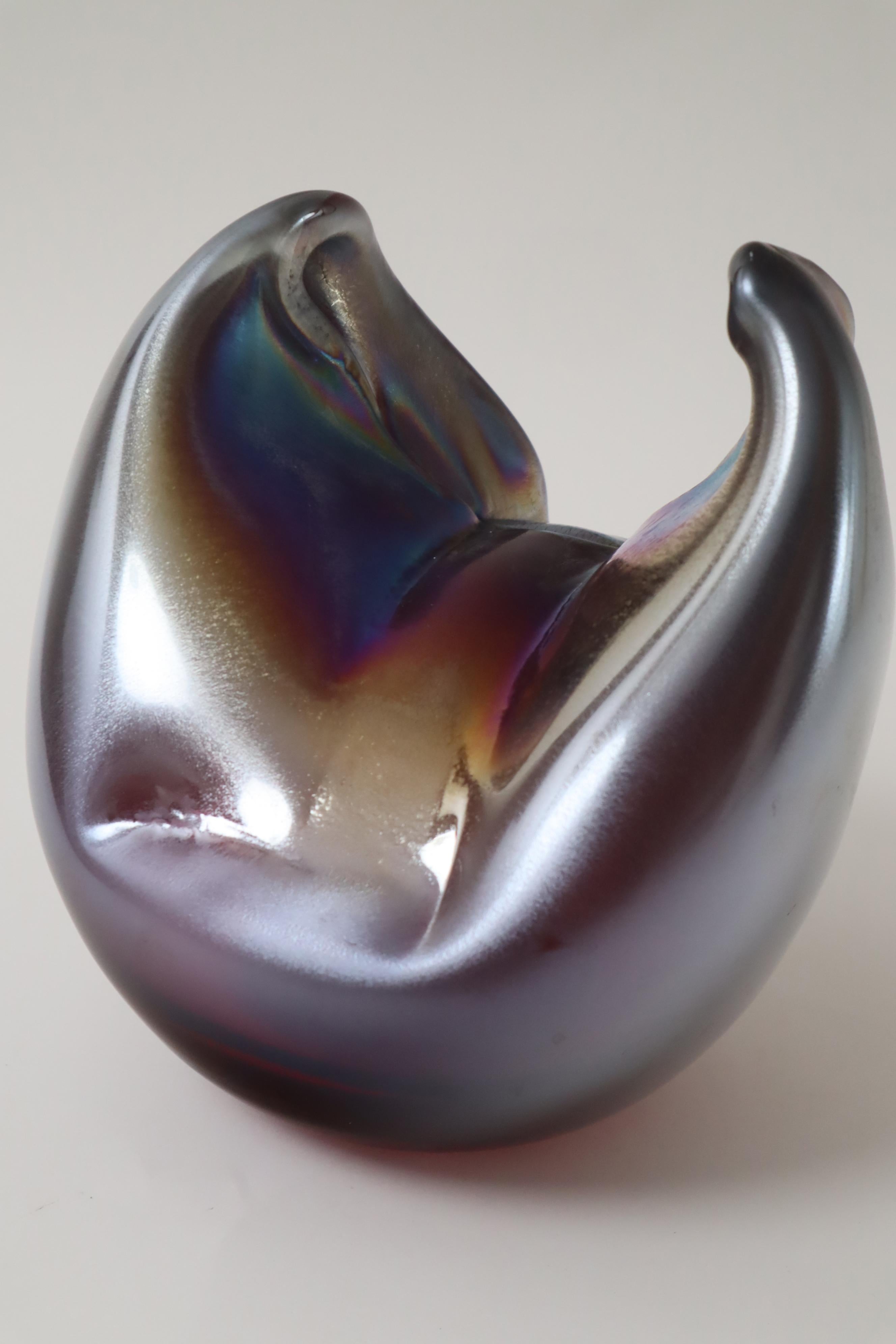 Scultura astratta in vetro iridescente di grandi dimensioni, Germania, anni '80 in vendita 2