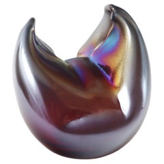 Abstract Iridescent Large Glass Sculpture, Germany 1980s