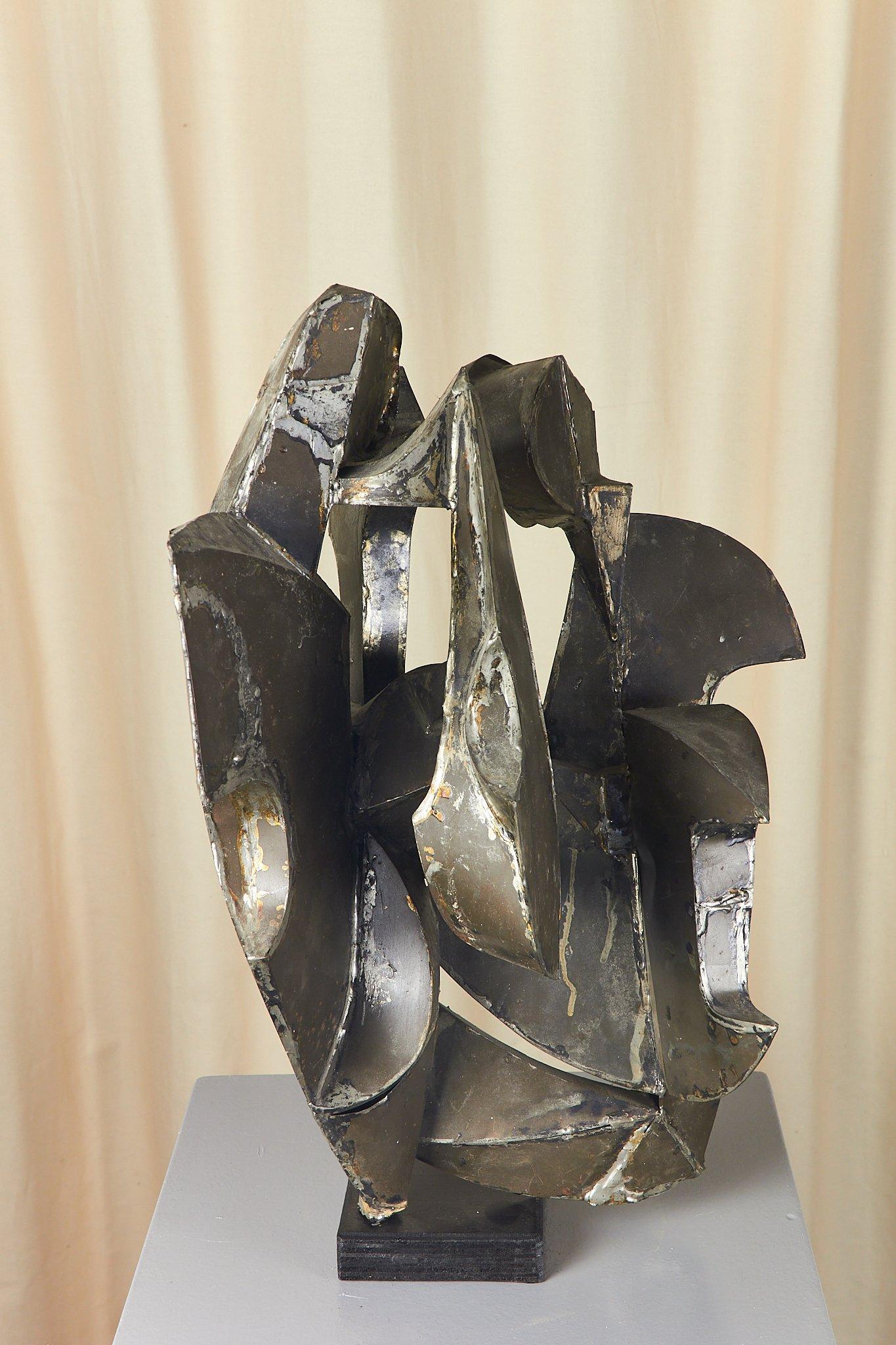 Abstract iron sculpture constructivist 