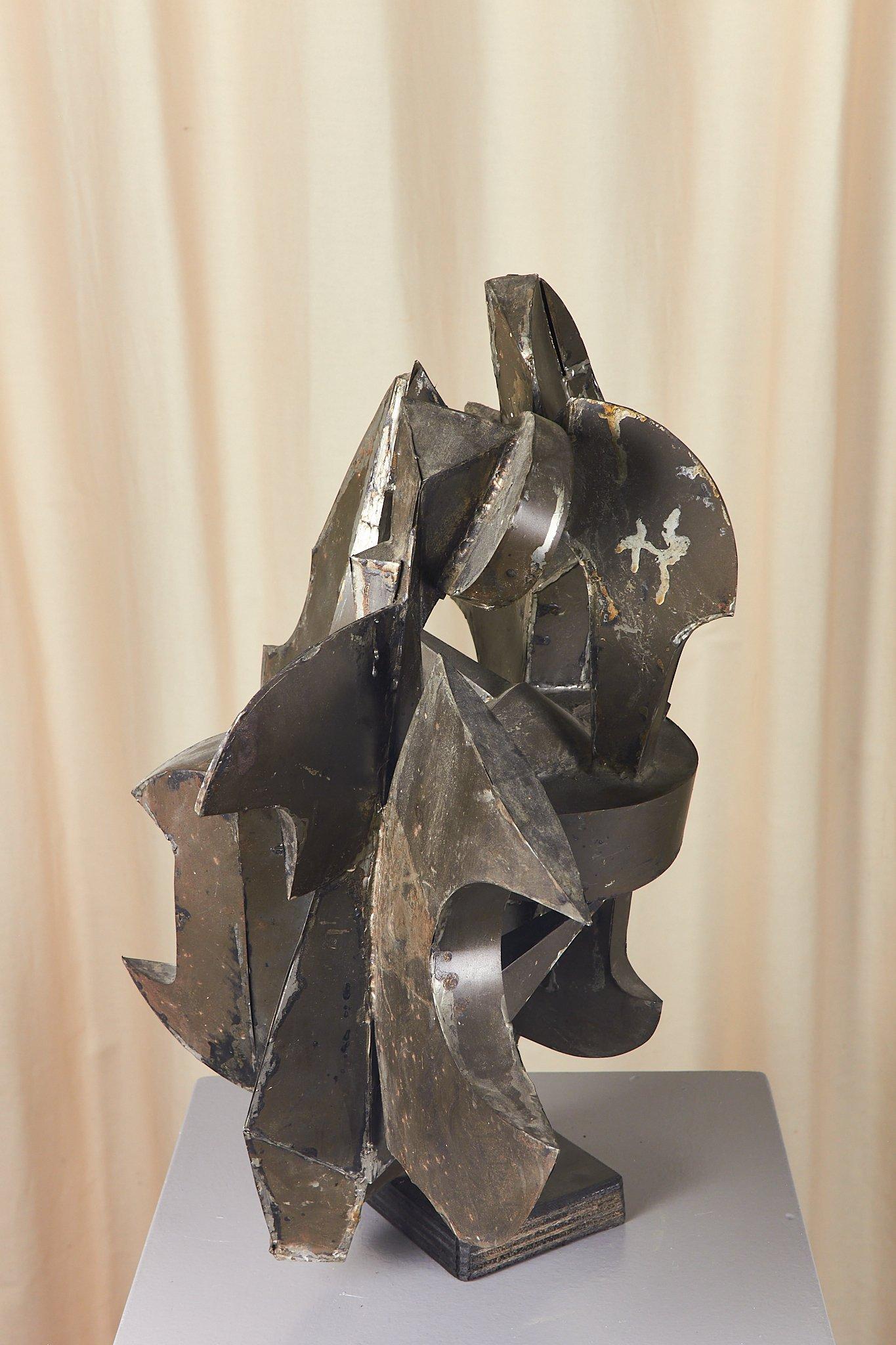 Abstract iron sculpture constructivist 
