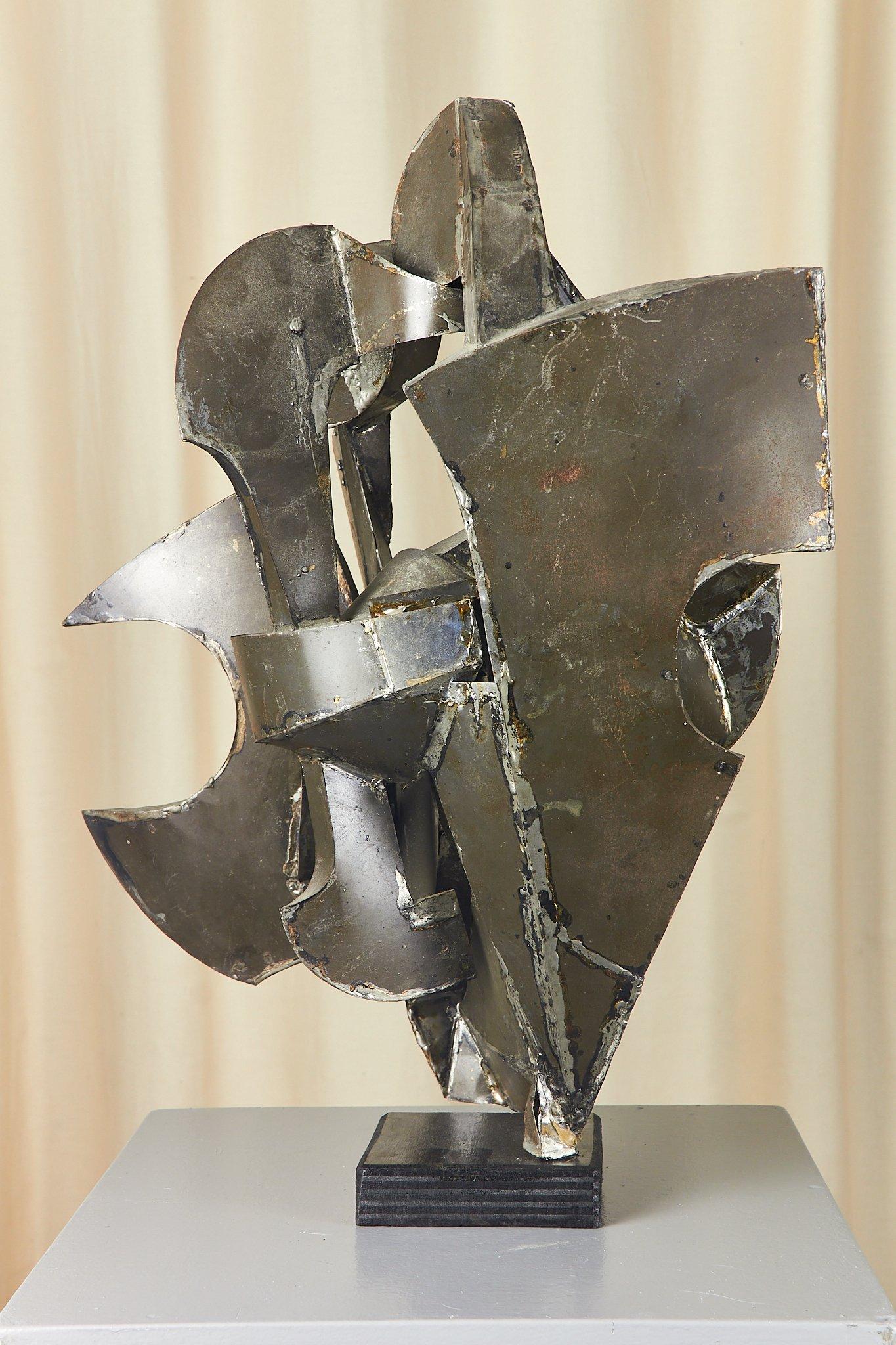 Abstract iron sculpture constructivist 