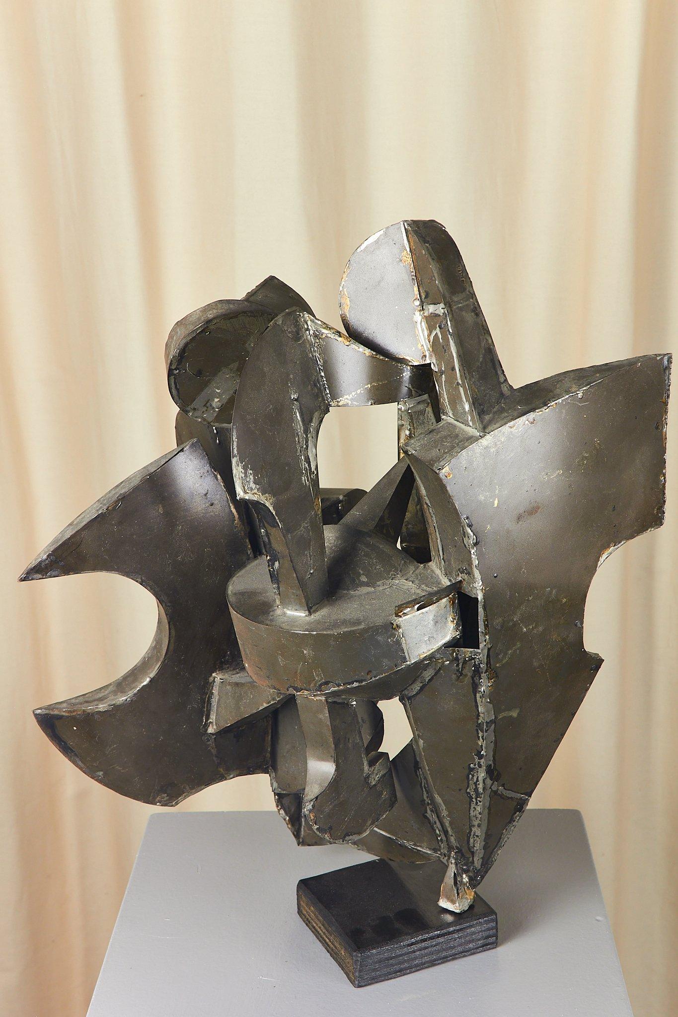 Abstract iron sculpture constructivist 
