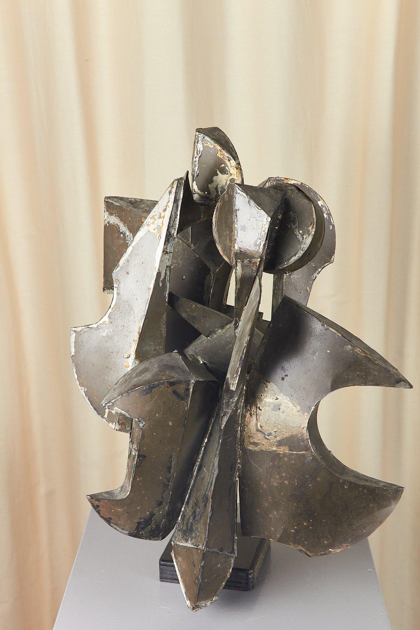Abstract iron sculpture constructivist 
