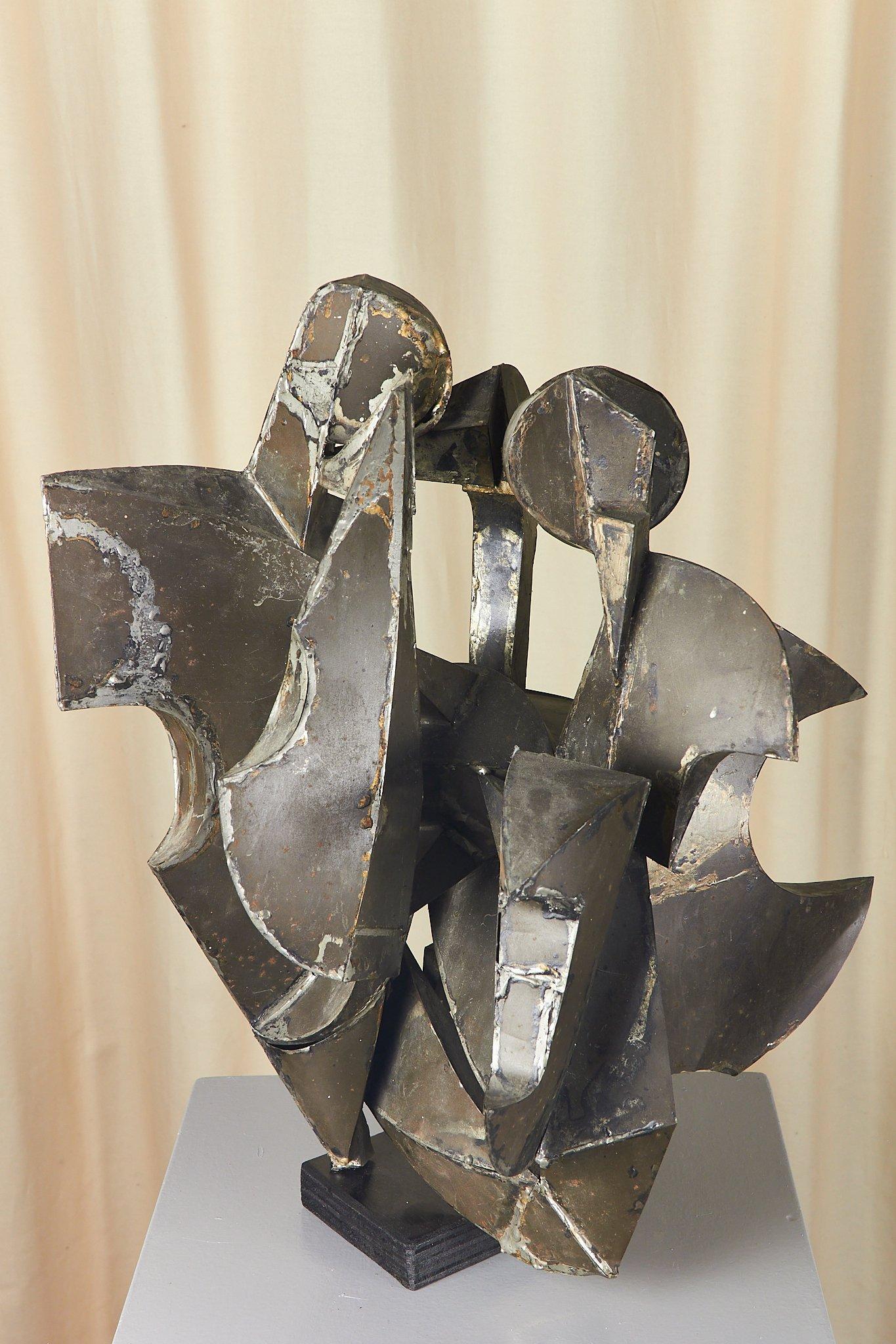 Abstract iron sculpture constructivist 