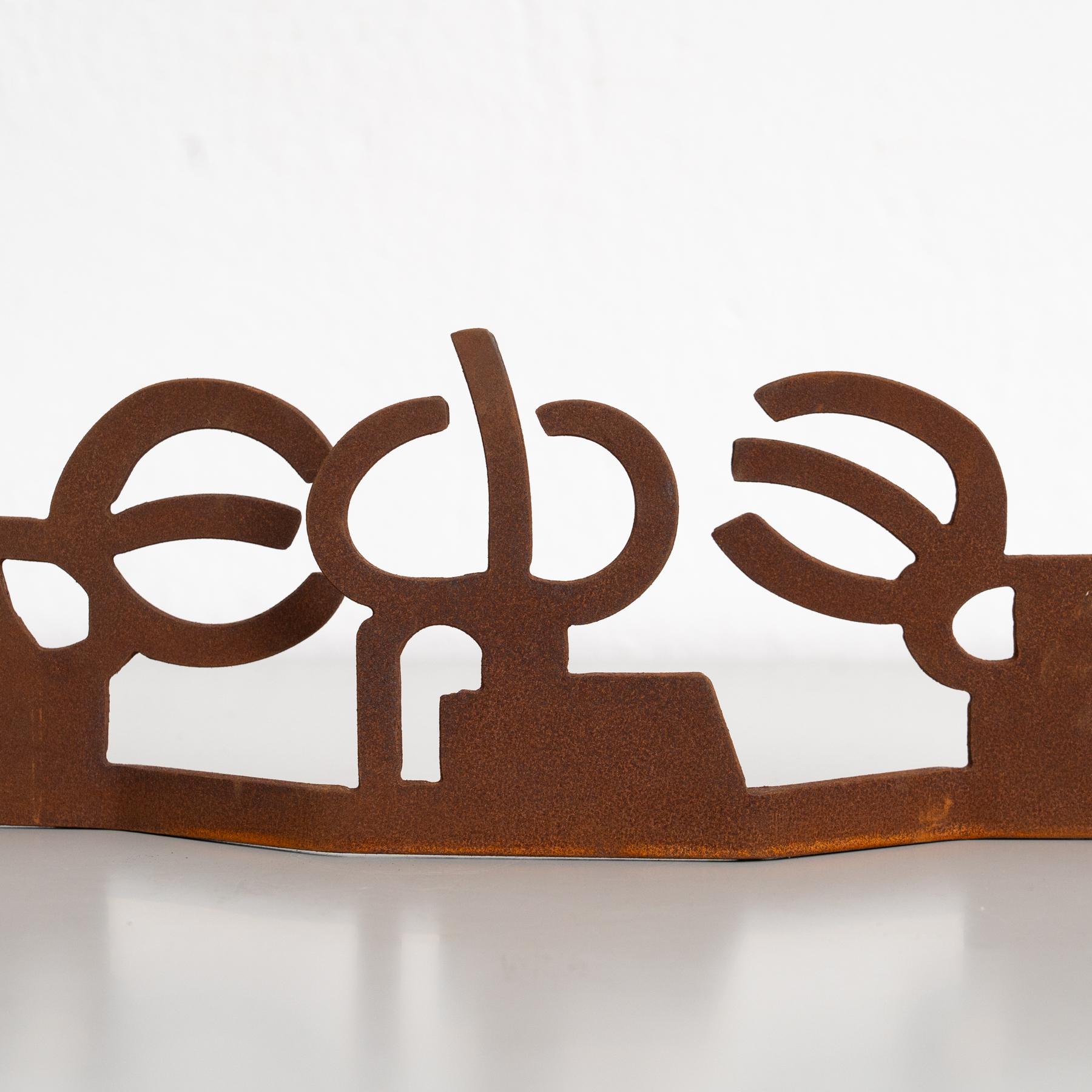 Scultura astratta in ferro nello stile di Chillida, circa 1990 in vendita 3