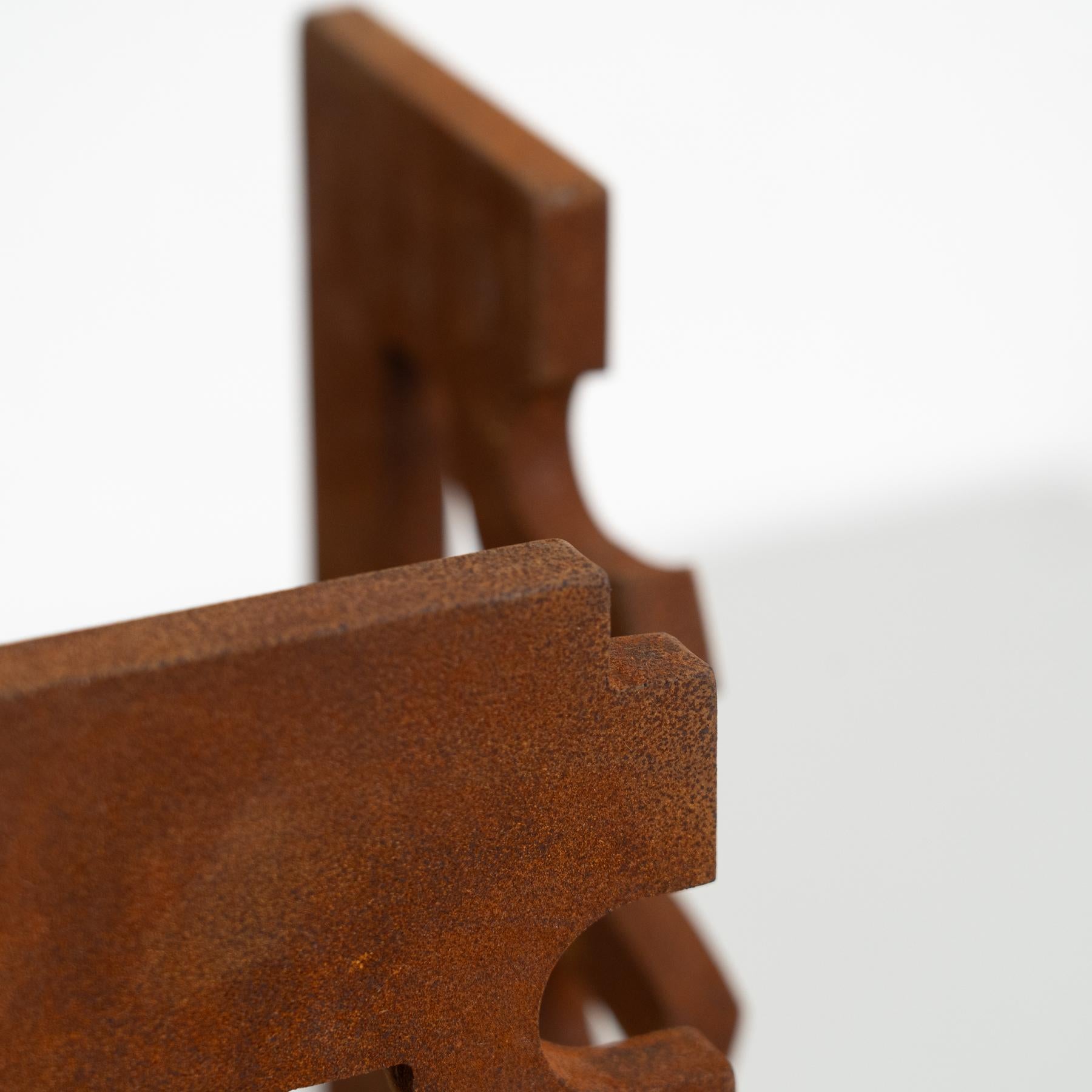 Abstract Iron Sculpture in the Style of Chillida, circa 1990 For Sale 4
