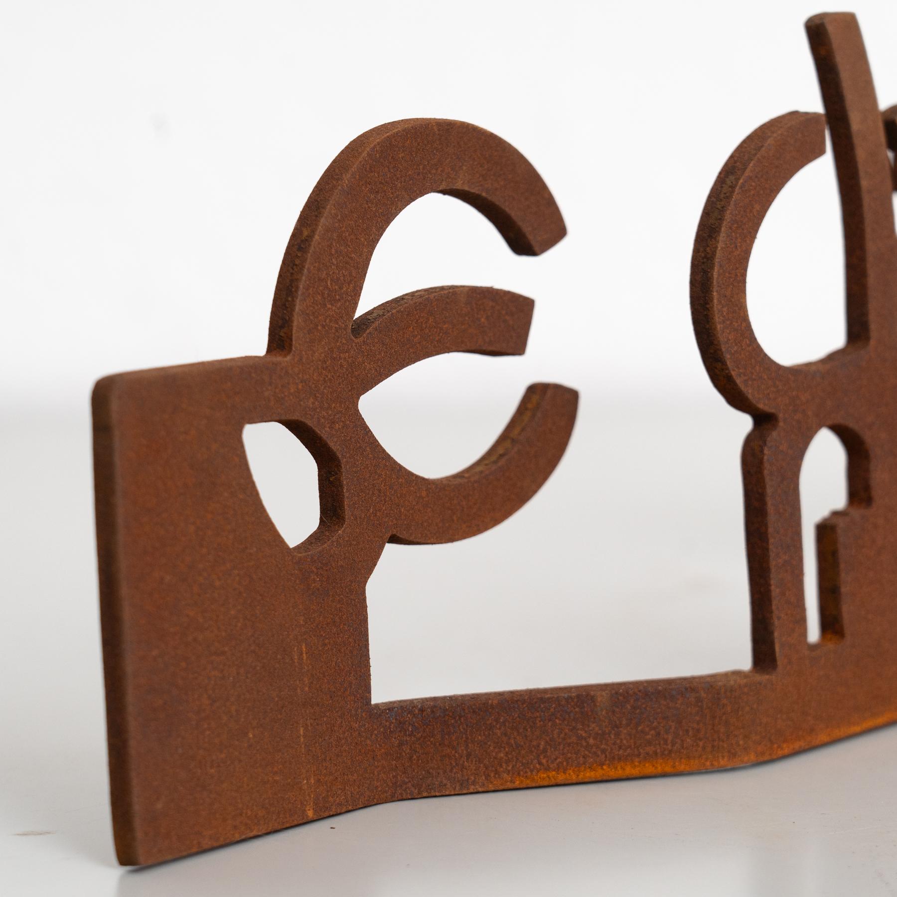 Scultura astratta in ferro nello stile di Chillida, circa 1990 in vendita 7