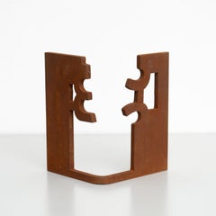 Abstract Iron Sculpture in the Style of Chillida, circa 1990