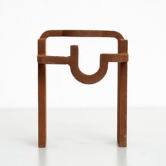 Abstract Iron Sculpture in the Style of Chillida, circa 1990