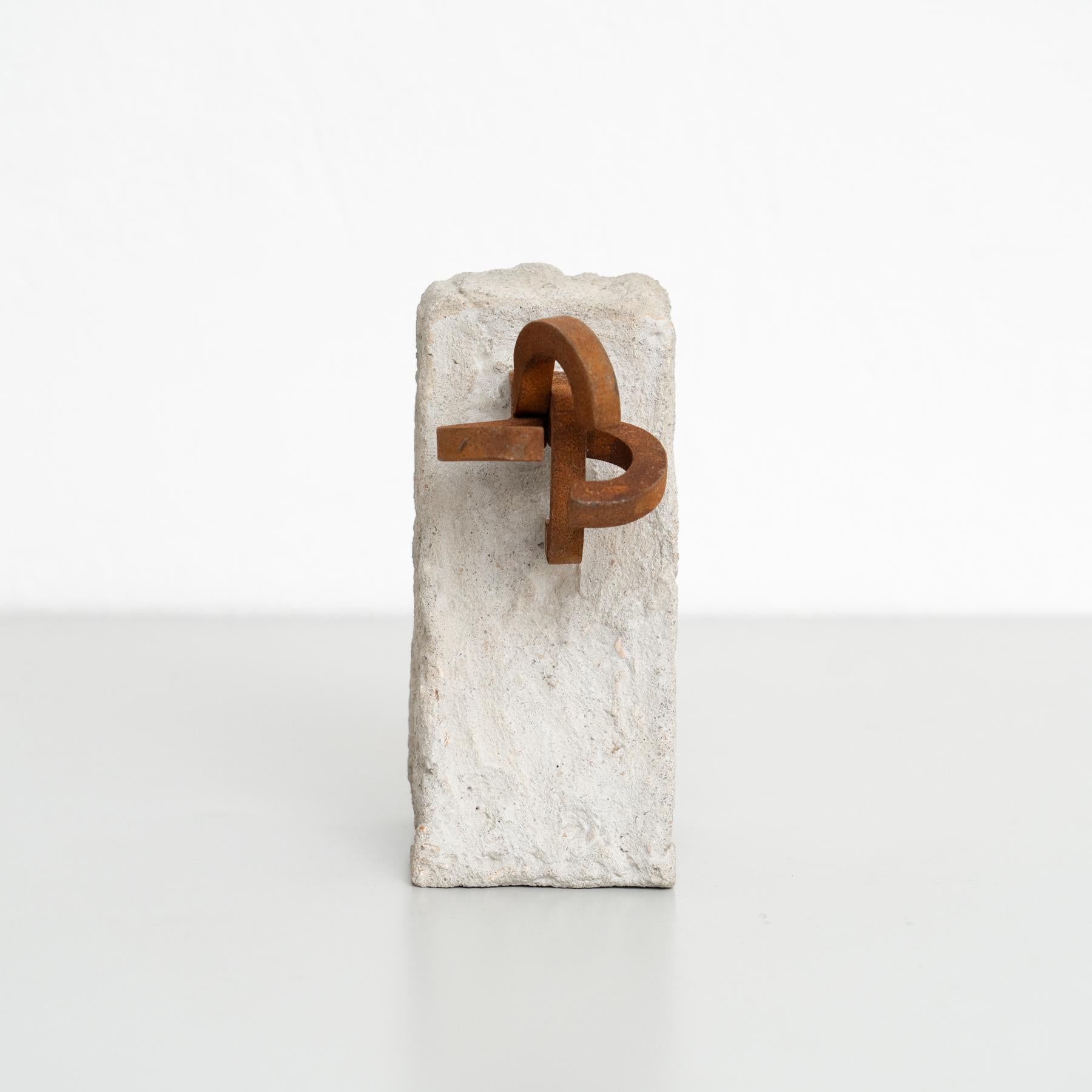 Mid-Century moderno Scultura astratta in ferro nello stile di Chillida, circa 1990 in vendita