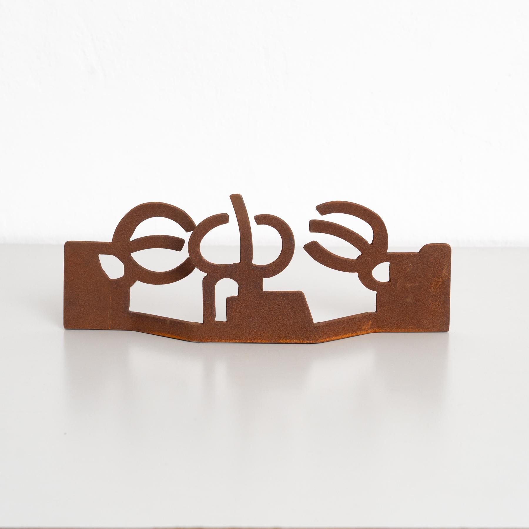 Mid-Century moderno Scultura astratta in ferro nello stile di Chillida, circa 1990 in vendita