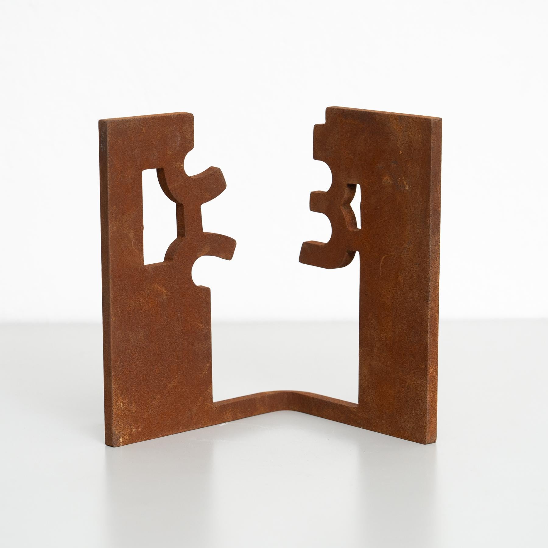 Late 20th Century Abstract Iron Sculpture in the Style of Chillida, circa 1990 For Sale