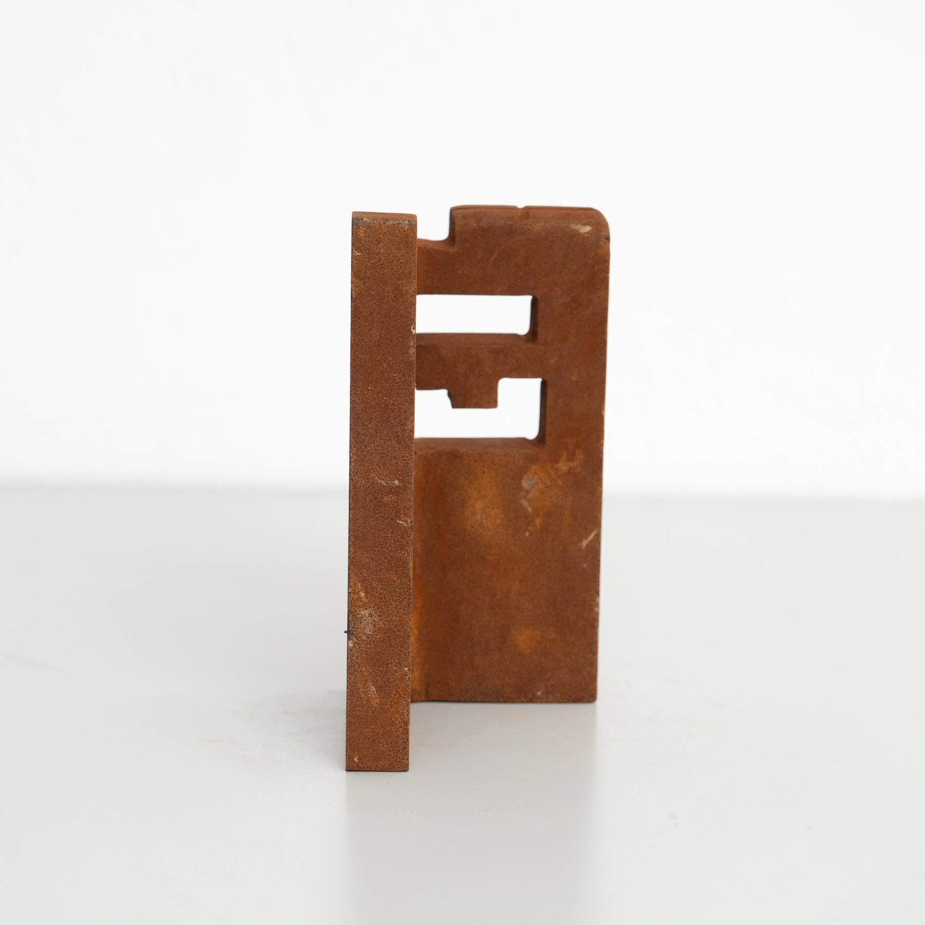 Late 20th Century Abstract Iron Sculpture in the Style of Chillida, circa 1990 For Sale