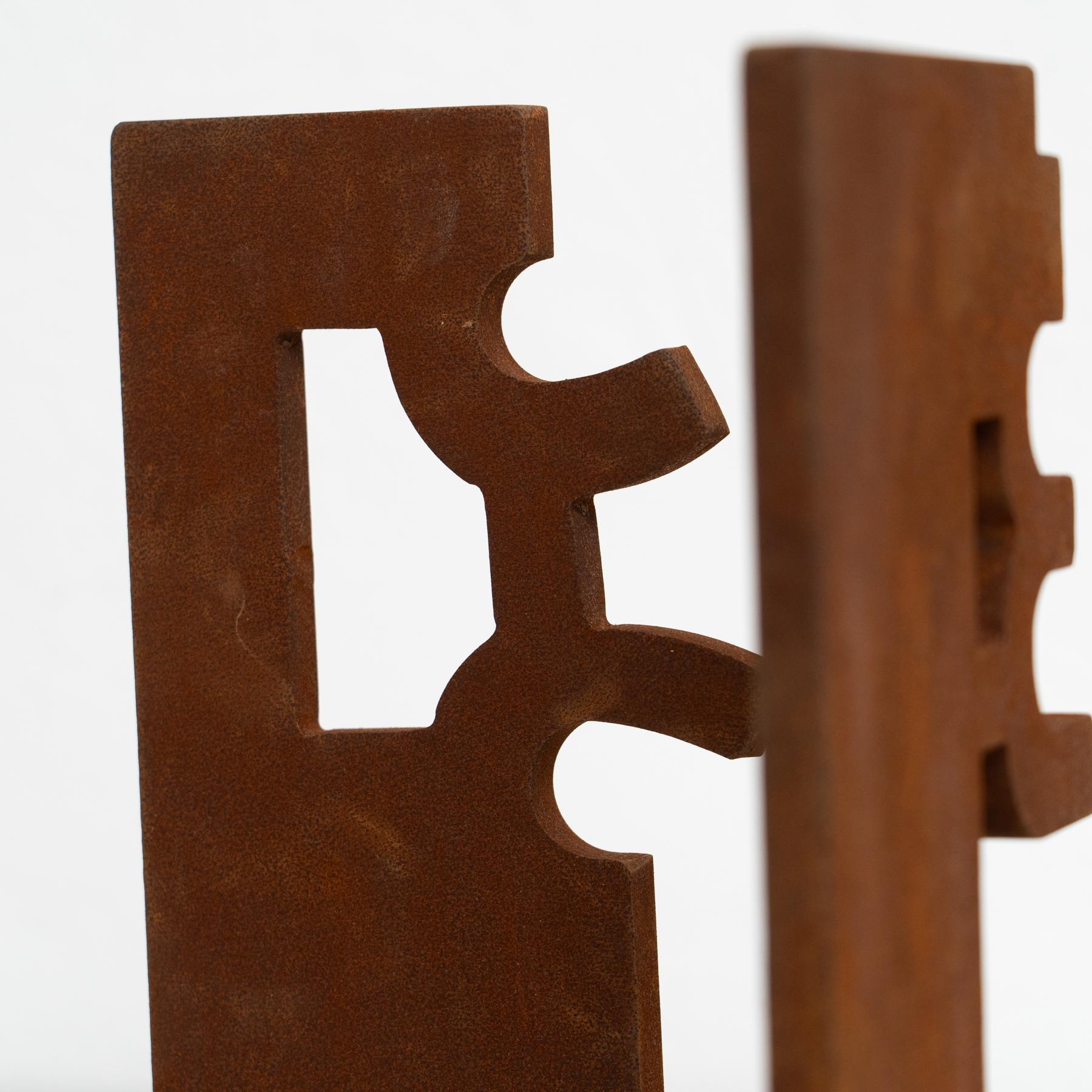Abstract Iron Sculpture in the Style of Chillida, circa 1990 For Sale 2