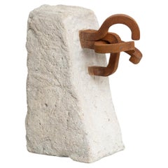 Abstrakte Eisenskulptur im Stil von Chillida, um 1990