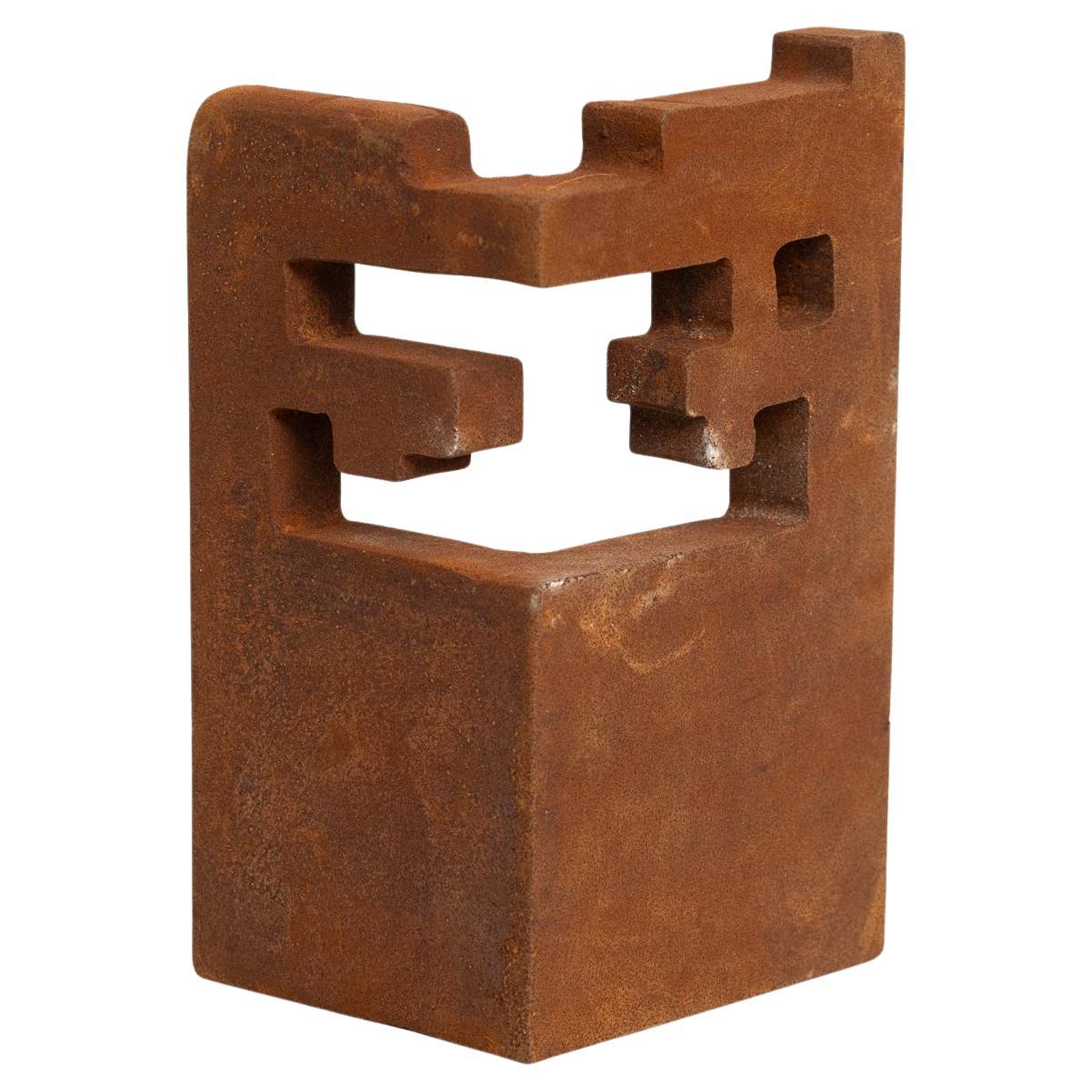 Abstract Iron Sculpture in the Style of Chillida, circa 1990