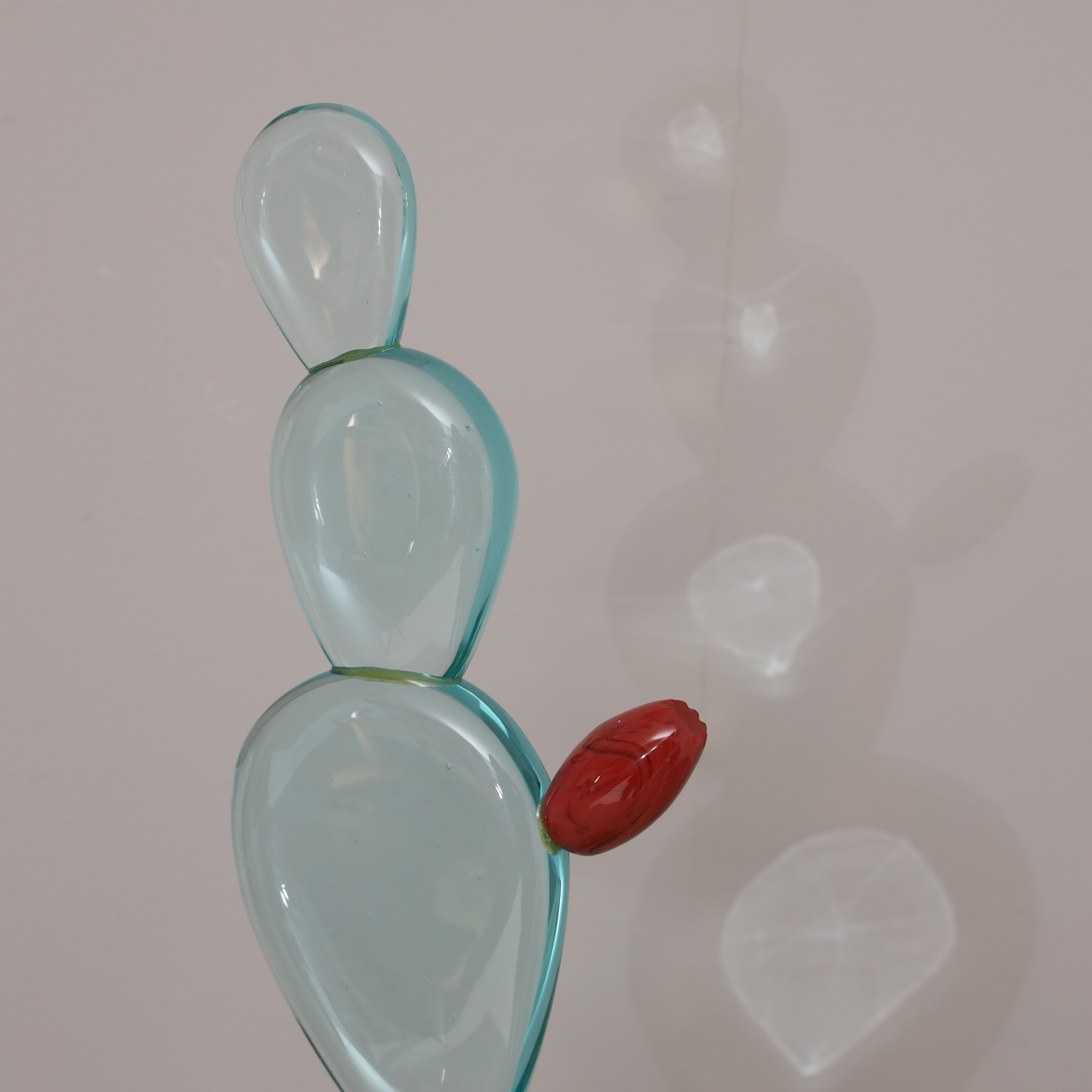 Abstrakte italienische Kunstglas-Skulptur aus Glas (Moderne) im Angebot