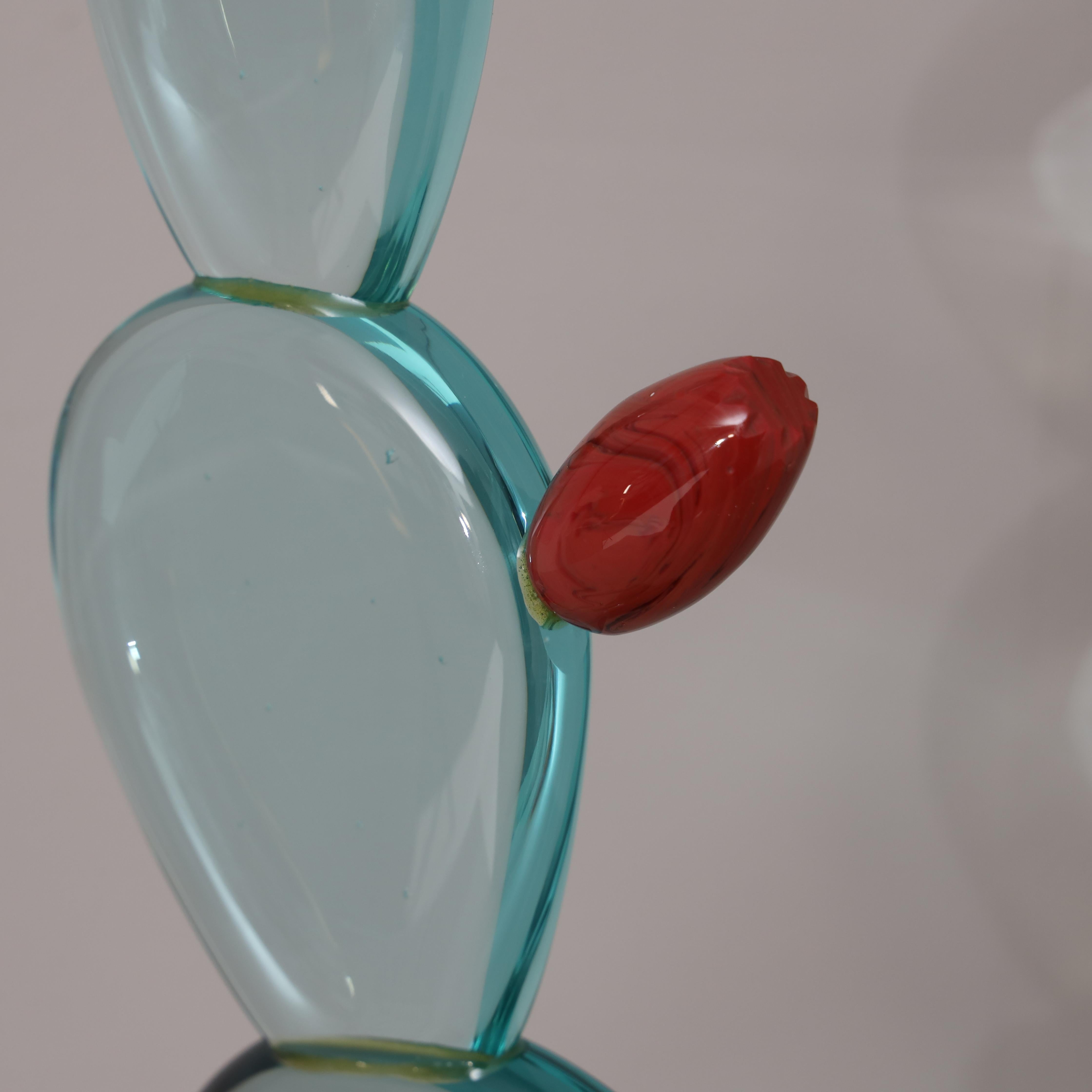 Abstrakte italienische Kunstglas-Skulptur aus Glas (Italienisch) im Angebot