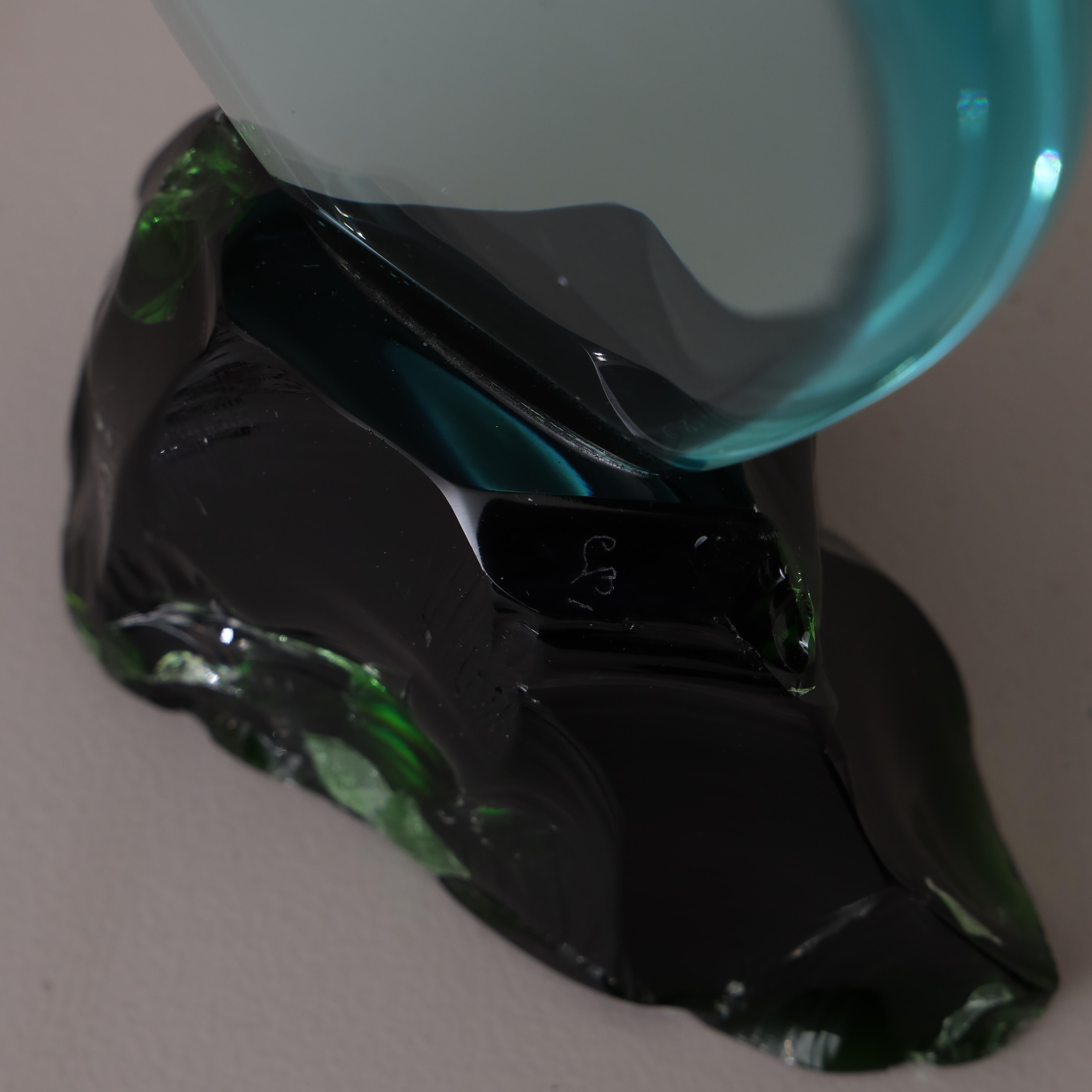 Late 20th Century Abstract Italian Art Glass Sculpture For Sale
