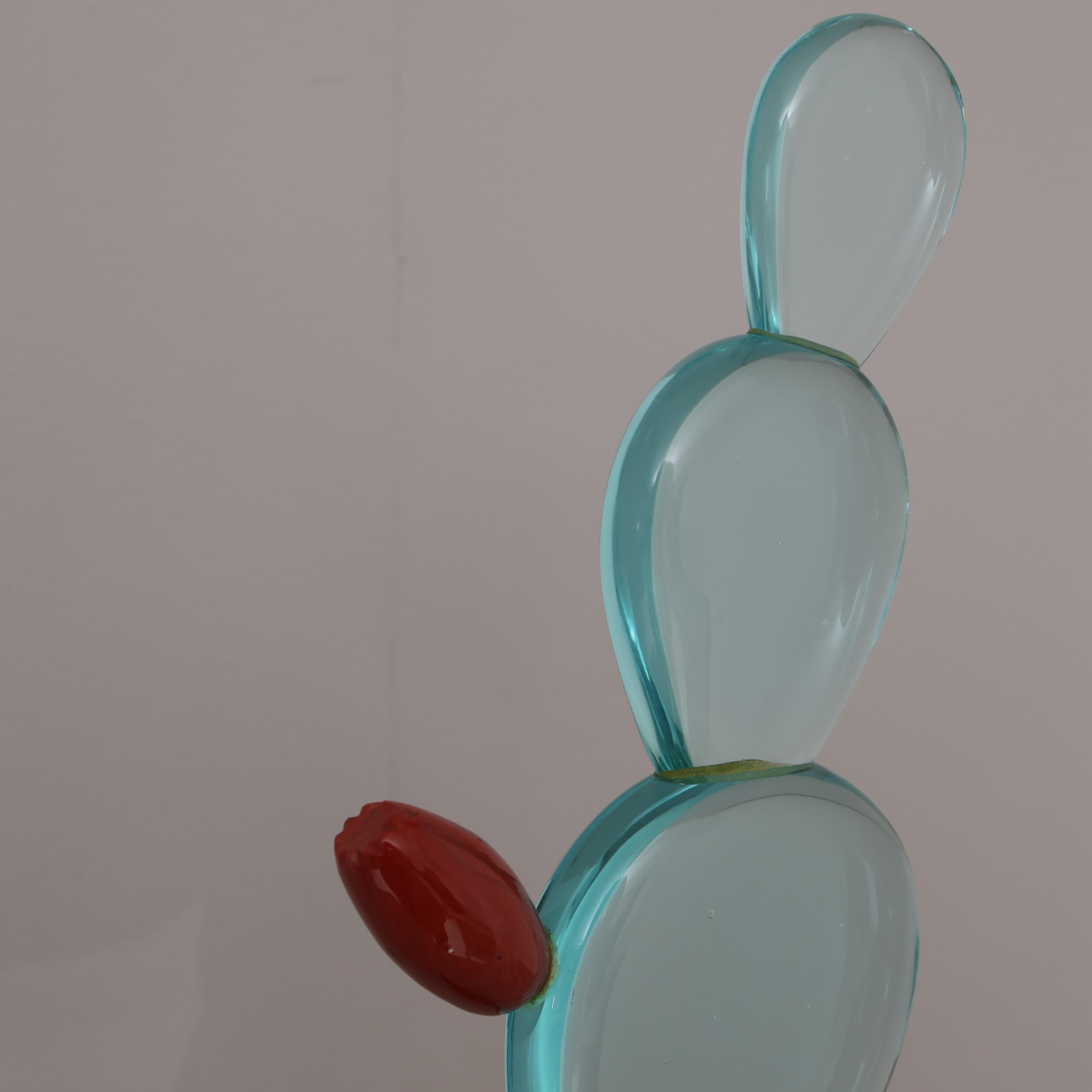 Abstrakte italienische Kunstglas-Skulptur aus Glas im Angebot 1