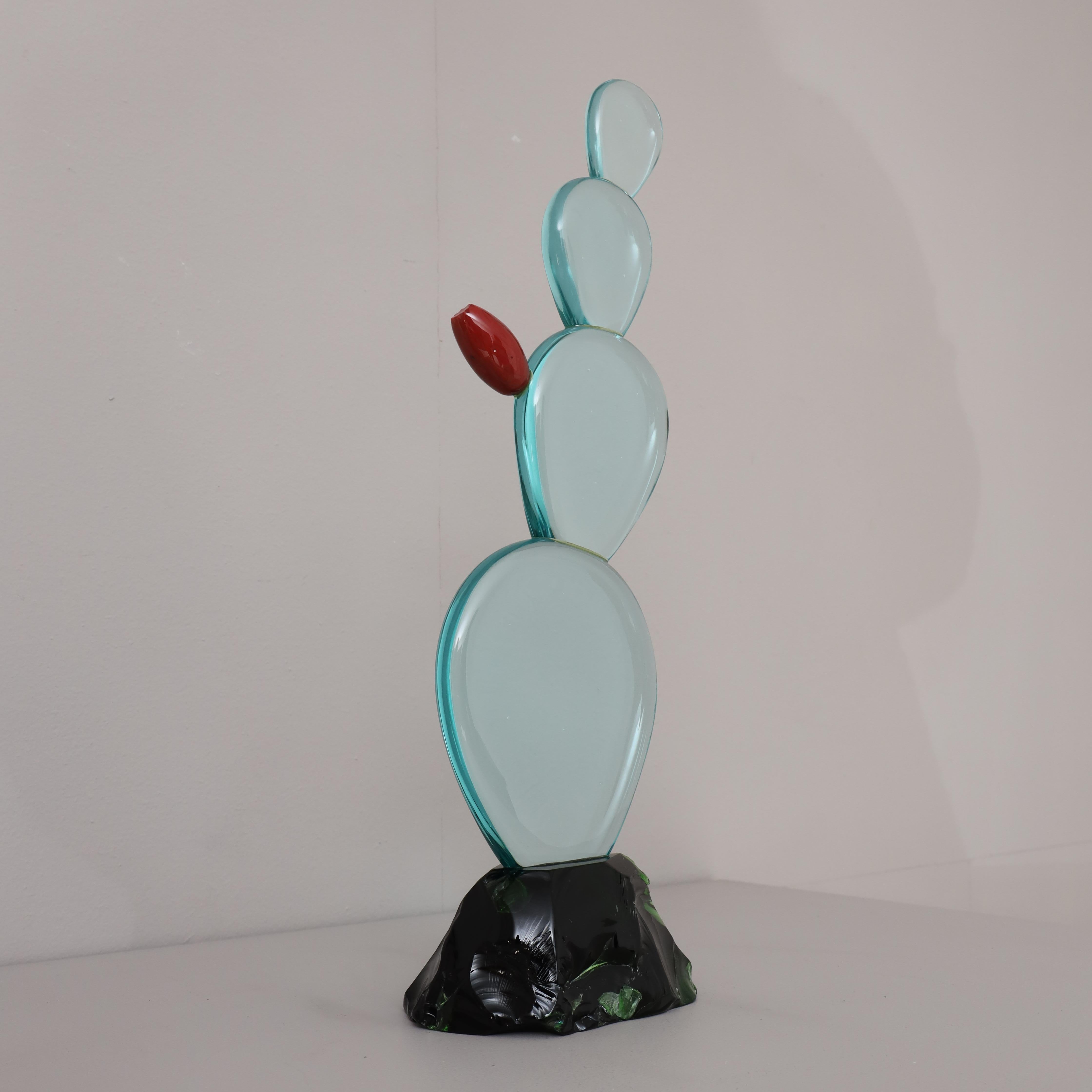 Abstrakte italienische Kunstglas-Skulptur aus Glas im Angebot 2
