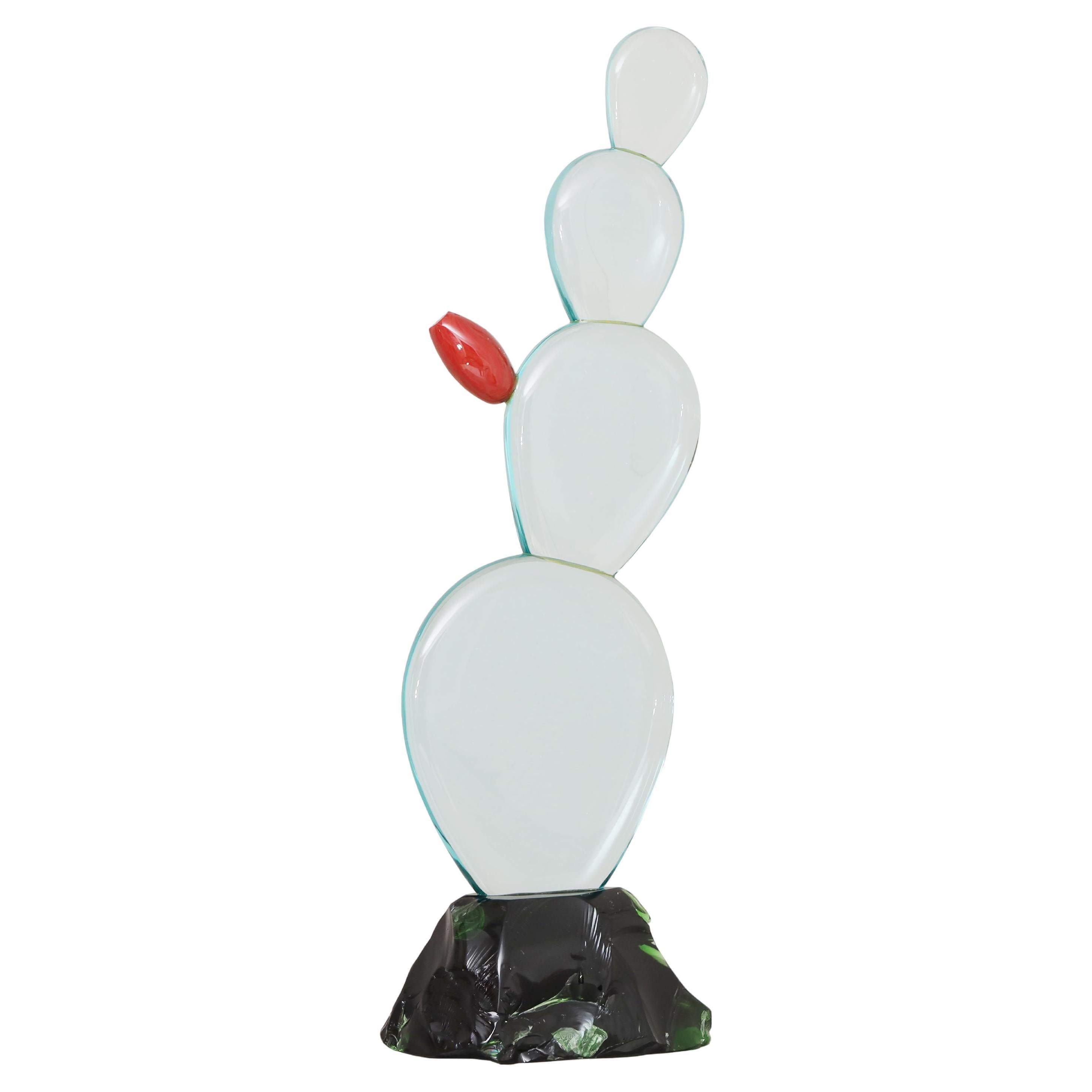 Abstract Italian Art Glass Sculpture For Sale