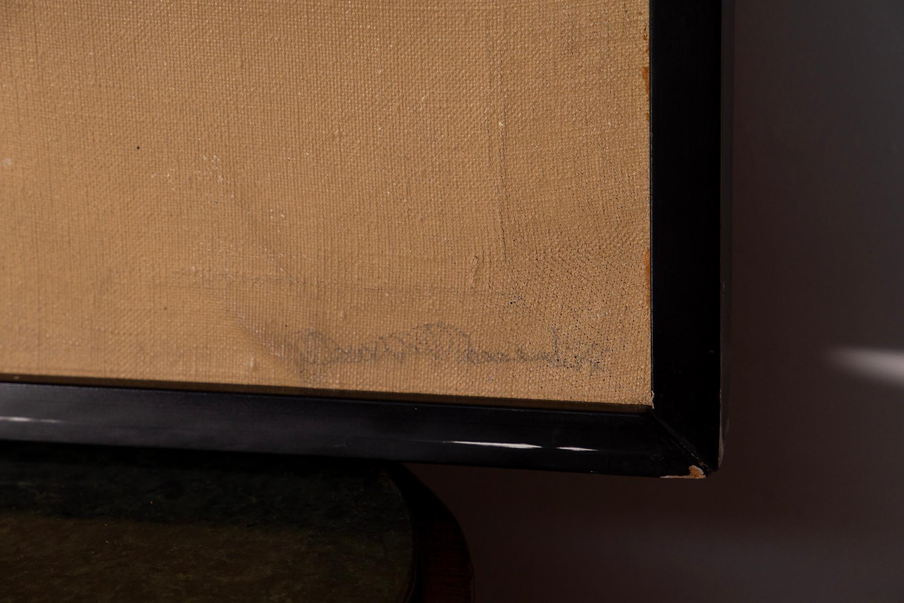 Abstract Italian post modern painting, signature unknown In Good Condition For Sale In Milano, IT