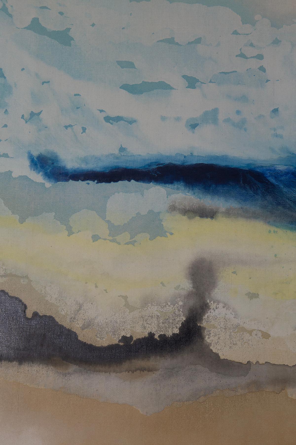 Late 20th Century Abstract Italian post modern painting, signature unknown For Sale