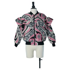 Abstract jacquard pattern jacket with ruffles EMILIO PUCCI