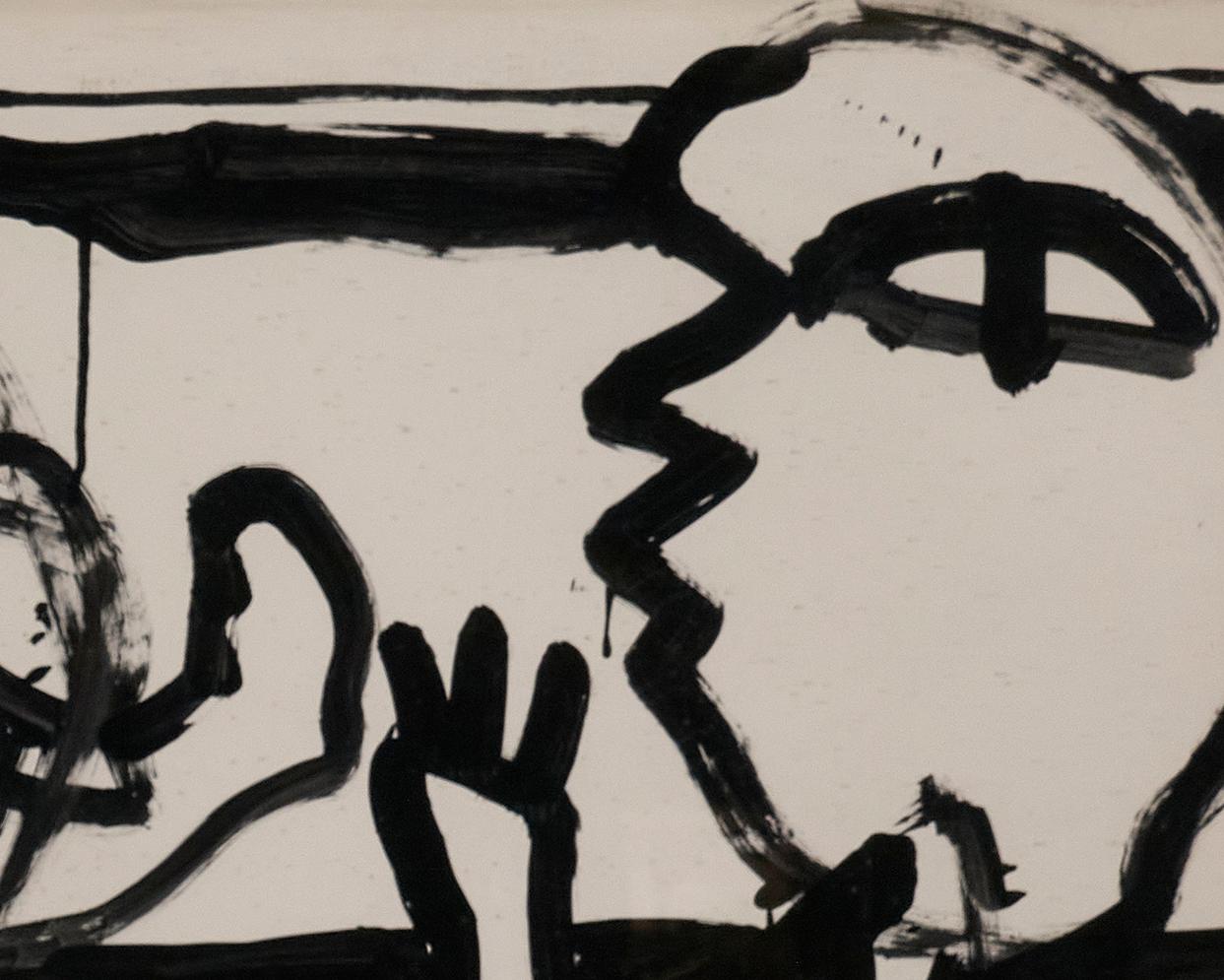 Mid-20th Century Abstract Jay Milder, 1965 Black and White Gouache on Paper