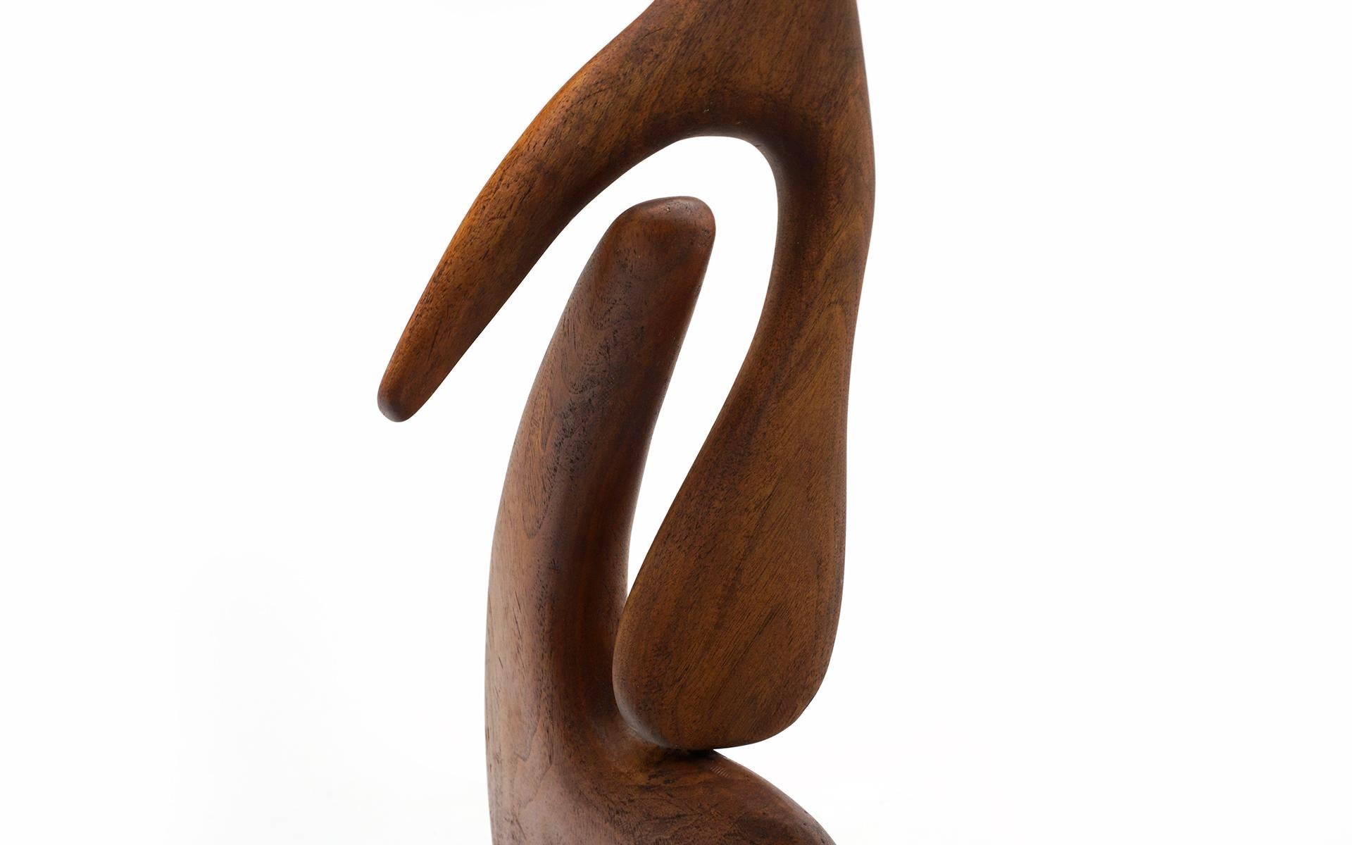 American Abstract Kinetic Table Top Sculpture in Walnut by Clarence Teed For Sale