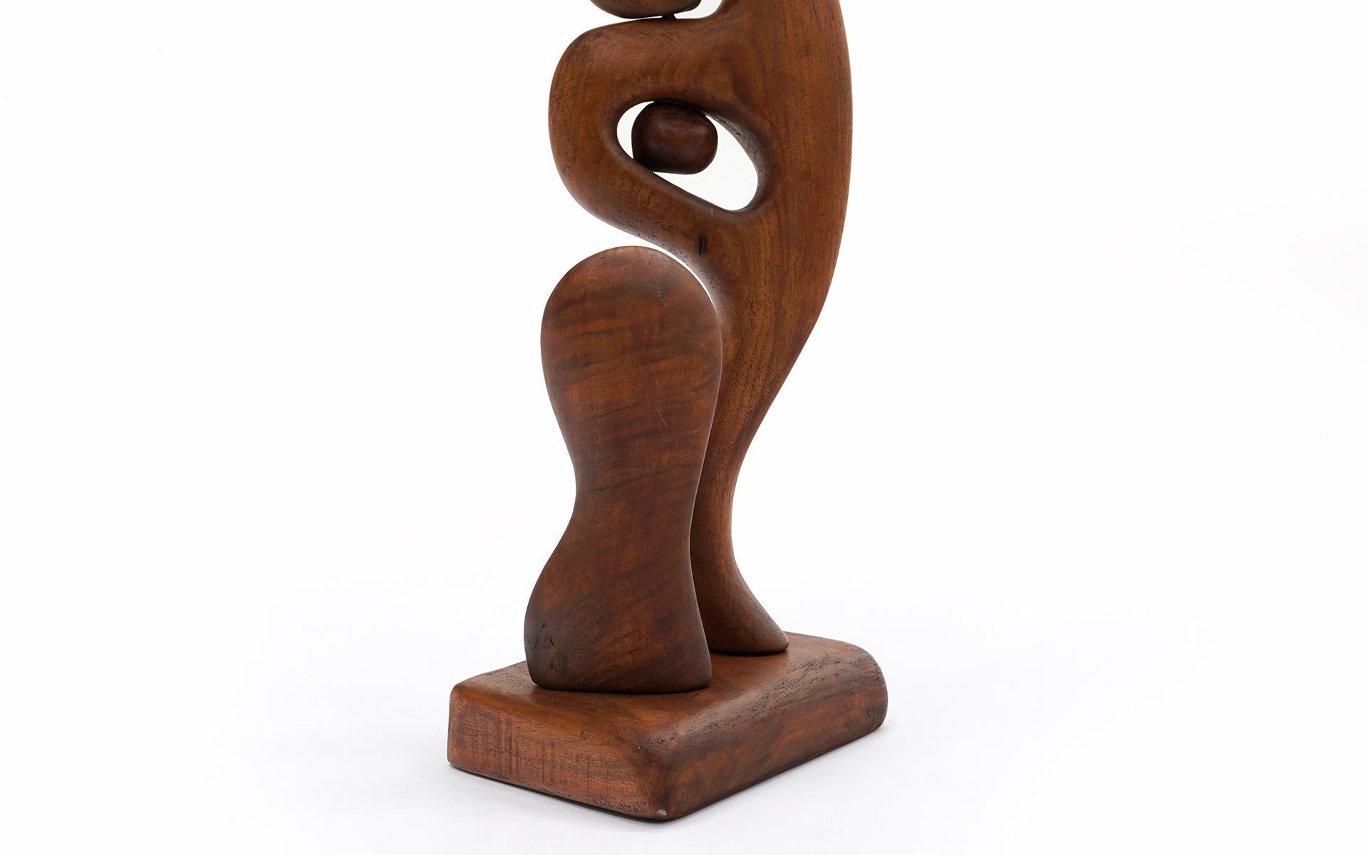 Abstract Kinetic Table Top Sculpture in Walnut by Clarence Teed In Good Condition For Sale In Kansas City, MO