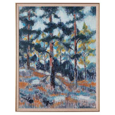 Stephen Thomas Rascoe Abstract Landscape Painting 1970s 'Sierra Madre ...