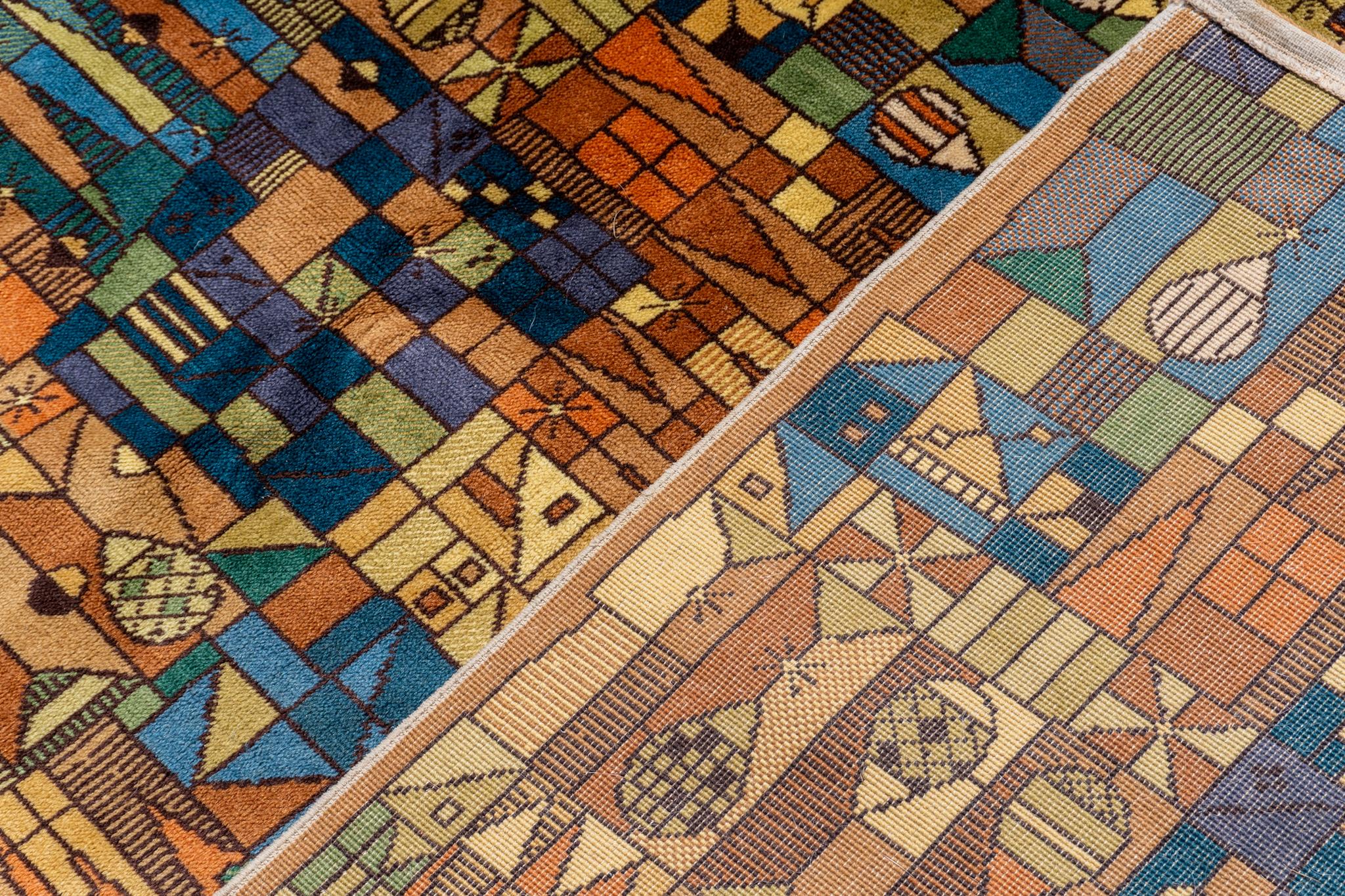 Abstrakter Landschaftsteppich, Teppich aus Vorwerk, 1960er Jahre im Angebot 4