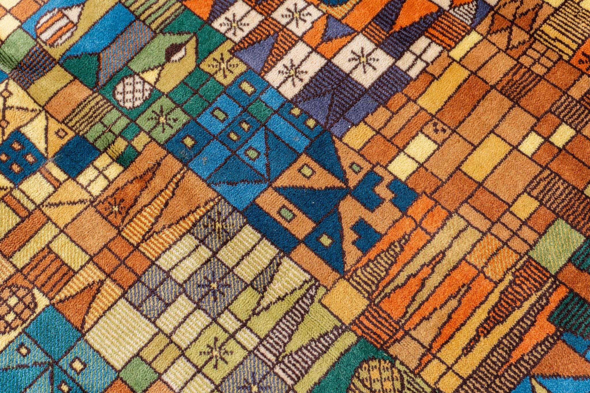 Abstrakter Landschaftsteppich, Teppich aus Vorwerk, 1960er Jahre im Angebot 5