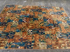 Tappeto con paesaggio astratto, Tappeto di Vorwerk, anni '60